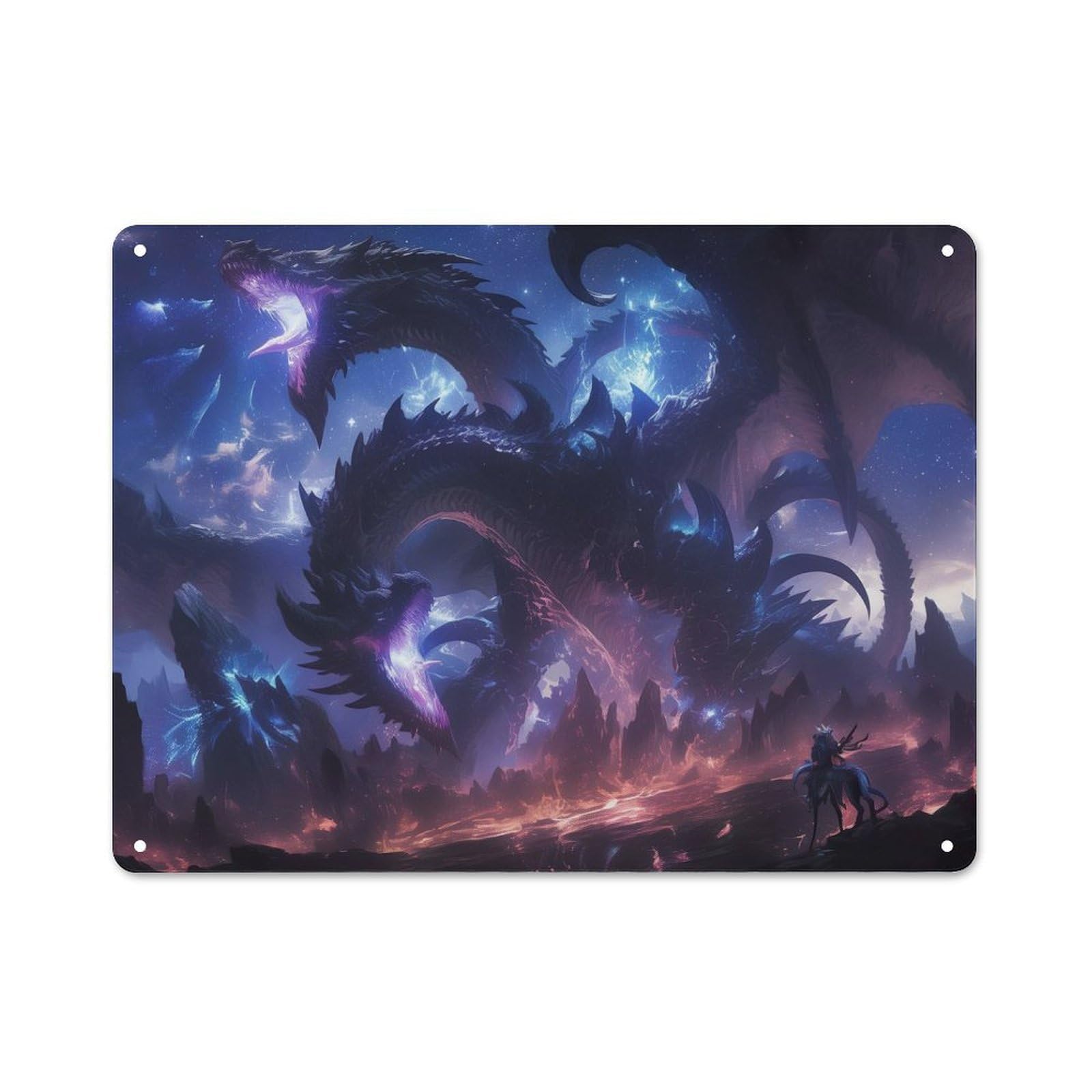 Junmoney Style-15 Metal Wall Plaque With Giant War Of Dragons Design 30X40cm, Old Fashioned Vintage Wall Decor For Living Room, Hallway, Kitchen Or Cafe