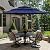 Yaheetech 3-Tier Patio Parasol 10ft Vented Outdoor Table Umbrella Double-layer Cloth & Large Shade for Yard/Garden/Park/Garden Navy Blue