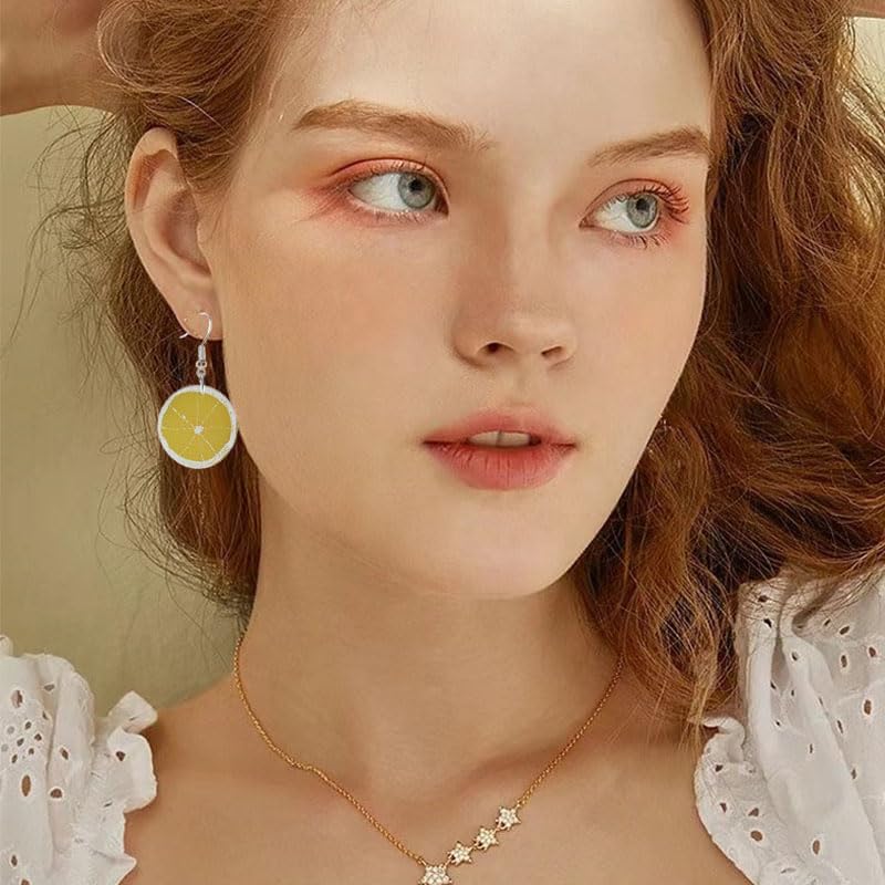 Dreuyet 4 Pairs Lemon Earrings For Women Lightweight Charm Lemons Drop Dangle Earrings Fruit Jewelry - Image 6