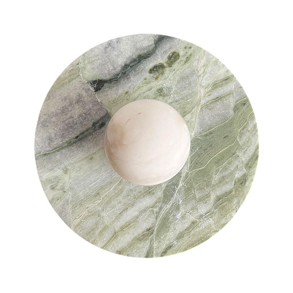 SSBHDM G9 Screw Hard Wiring Connection Wall Sconce, Natural Marble Wall Lamp, with Globe Alabaster Lampshade, Indoor Wall Light, Bedroom Staircase Entryway Decorative Lighting Fixtures