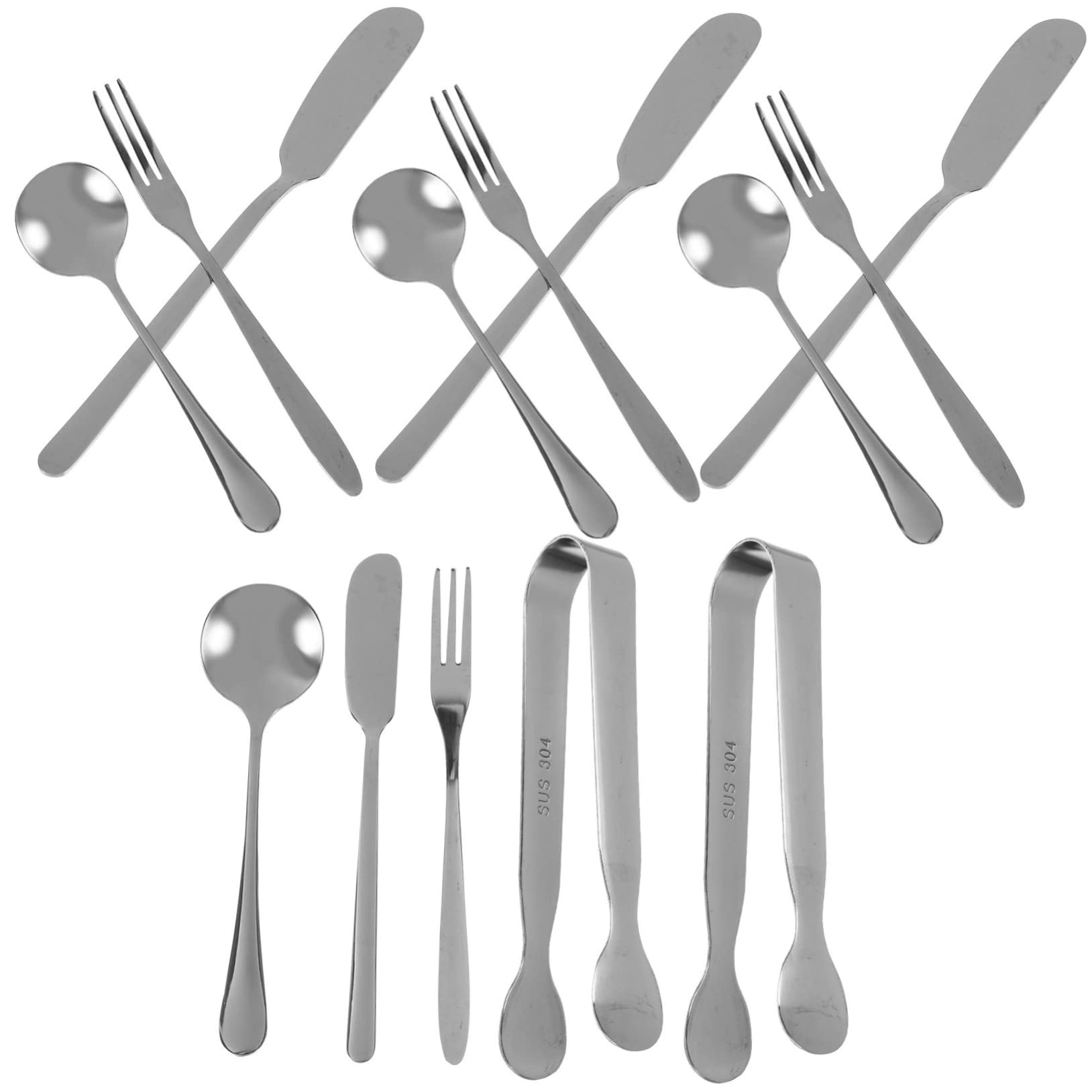 HOLIDYOYO 14pc Metal Cheese Knife Spoon and Fork Set Silverware Sets Cheese Serving Tools Cheese Spatula Charcuterie Accessories Mini Tong