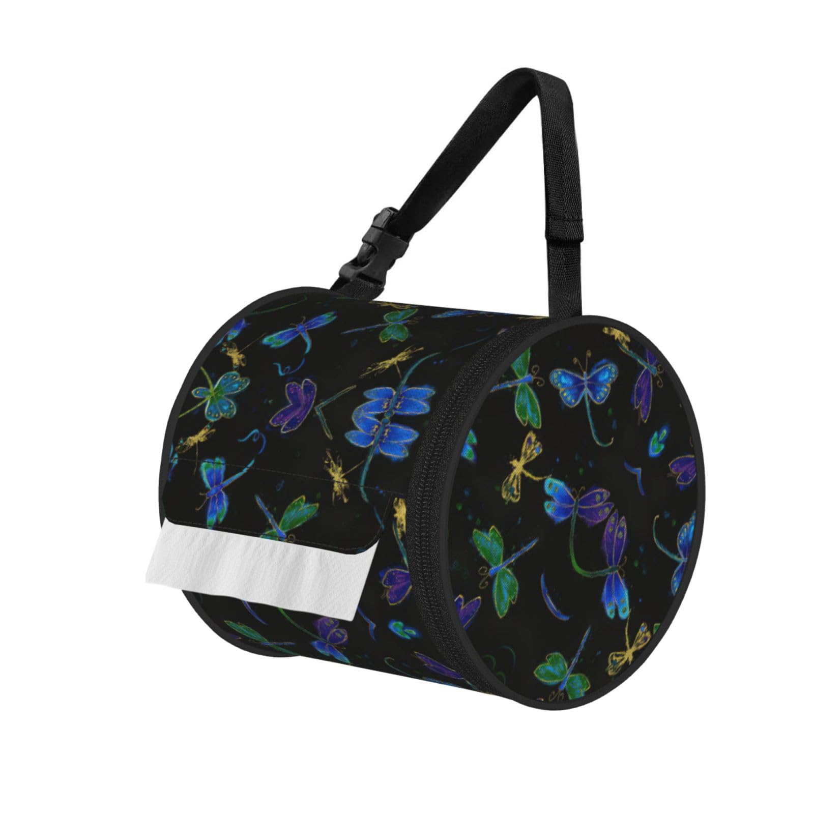 Dragonfly Print Fashion Tissues Organizer Box, Hanging Tissue Holder For Purse Coins For Car Office Daily Outing