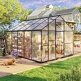 SYLVIERA Invernaderos de 8 x 10 pies para exteriores, ventilación de techo y diseño