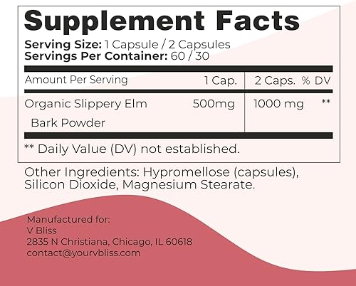 Miniatura 6 de V Bliss Corteza de olmo resbaladiza orgánica  Suplemento de humedad vaginal de acción rápida  Di adiós a la sequedad vaginal y hola a la humedad