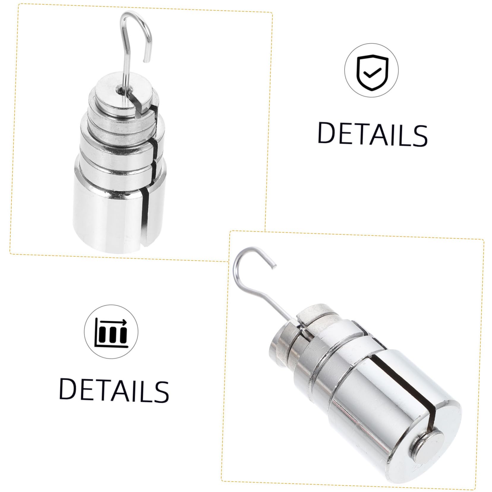 CIYODO 1 Set Mechanical Experiment Equipment Labs Slotted with Hook Experimental Instrument Hangers Slotted and Hanger Experiment Slotted Stable Metal Silver