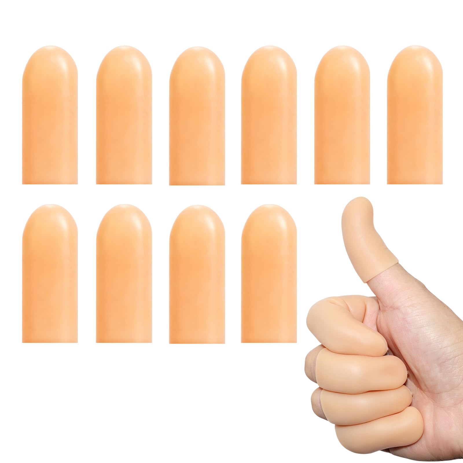 10 Pcs Protège-Doigts en Silicone, Doigtier Silicone pour Doigt, Protection du Bout des Doigts Imperméables, Pansement Doigt Main pour Soulager l'Eczéma, Fissures et Ampoules