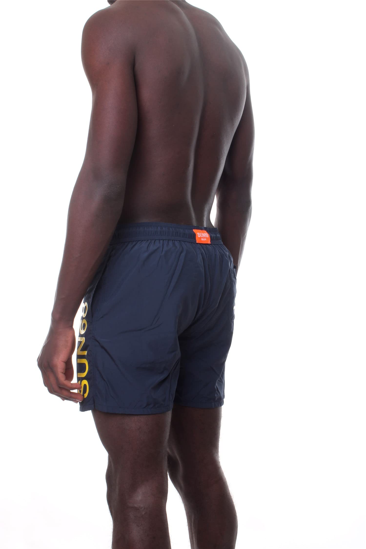 Sun68 Uomo Swim Pant With Macro Logo On Front H32103 07 Col.Navy Blue L/Blu