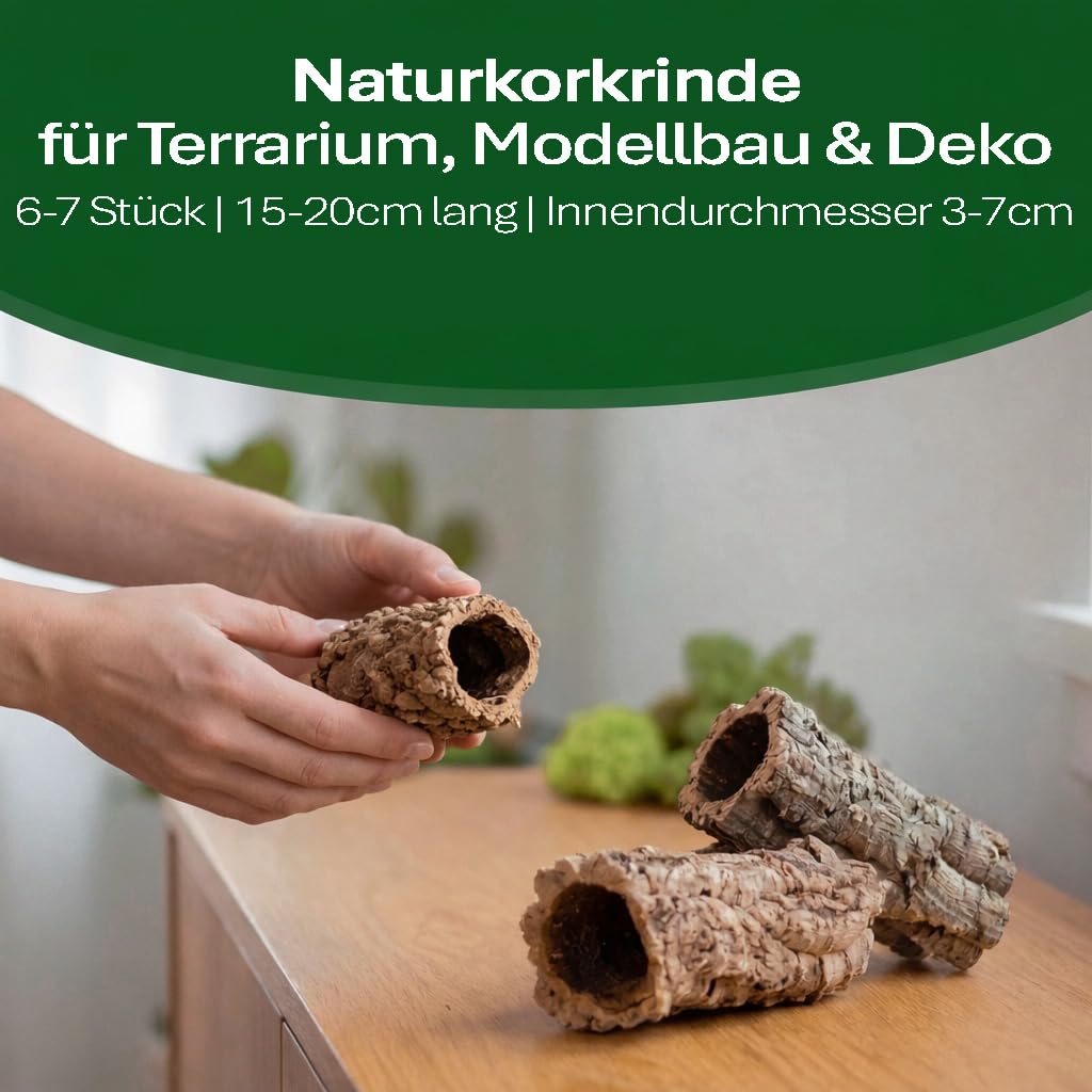 Sphagnum-Shop - Tubos de corcho (15-20 cm, 6-7 unidades, corteza de corcho natural)
