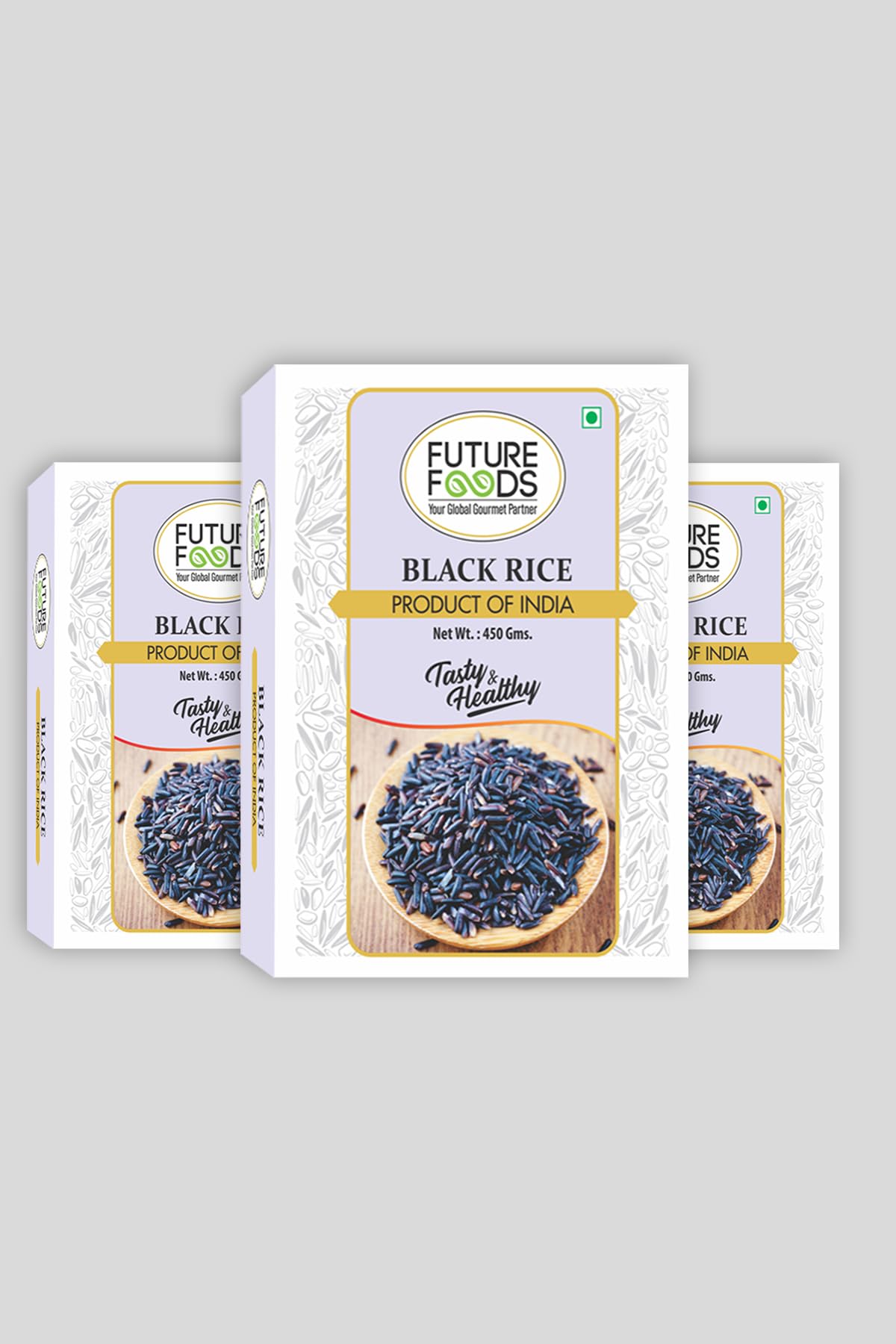 Future Foods Black Rice 450 gram (Pack of 3)|Protein Rich|Rich in Antioxidants|All Natural|Aromatic & Unpolished|Natural Detoxifier & Fiber Source|Prevents The Risk of Diabetes & Obesity