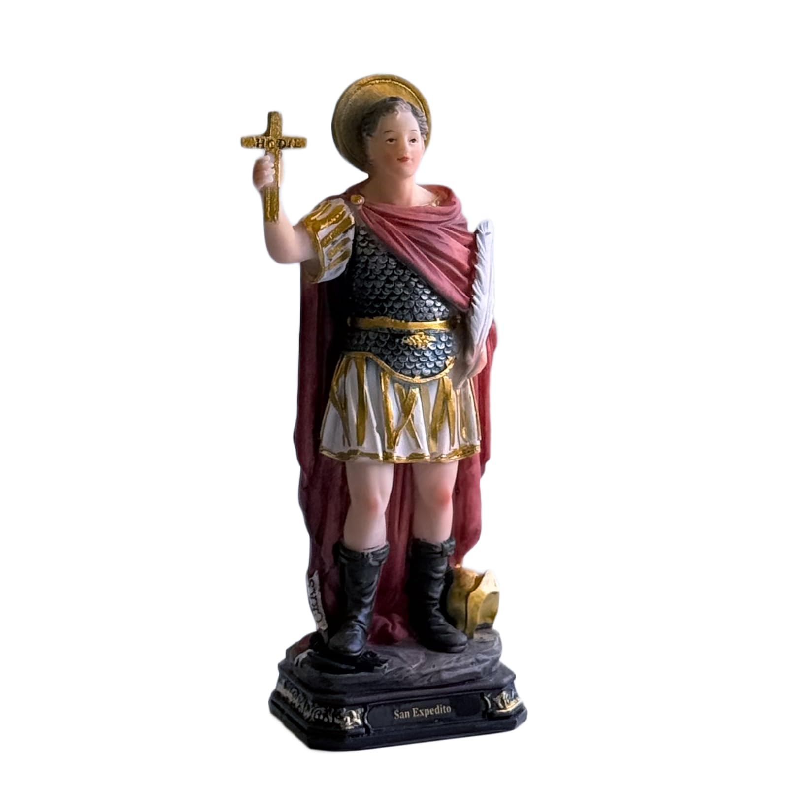 - Saint Expedito Resin Statue - 8" Catholic Figurine | San Expedito, Figura Catolica - Estatua de Resina