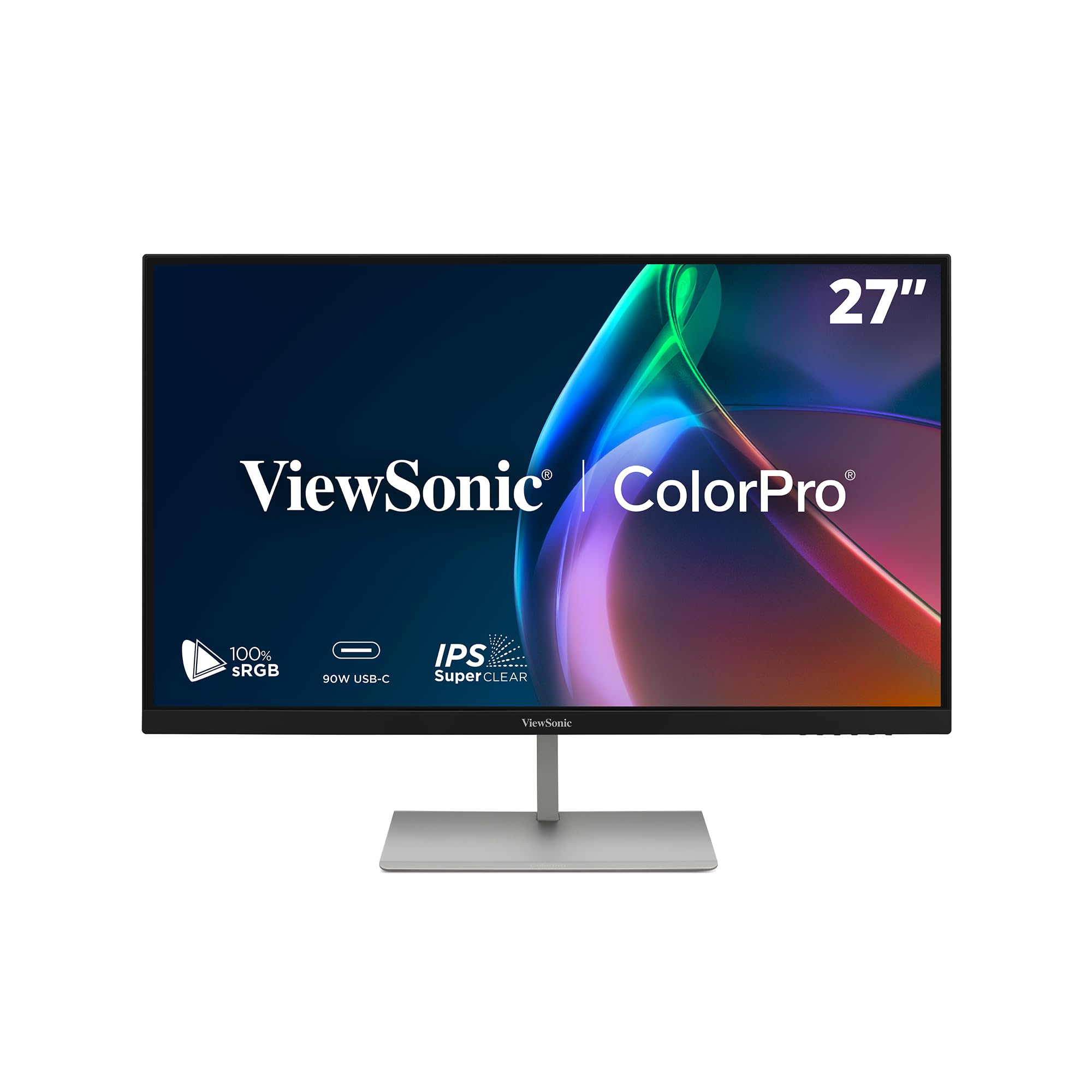 ViewSonic ColorPro VP2766-2K Monitor 27" 2K QHD, convalida Pantone, Delta E<2, 100% sRGB, 90W USB-C, 120Hz, Monitor creativo per progettazione grafica e editing video, ergonomico, TUV Flicker Free