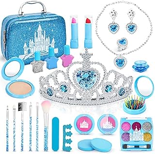 Dreamon Kids Makeup Sets for Girls, 26PCS Washable Comestics Kit with Princess Makeup Bag Nail Varnish Set Gifts for Kids
