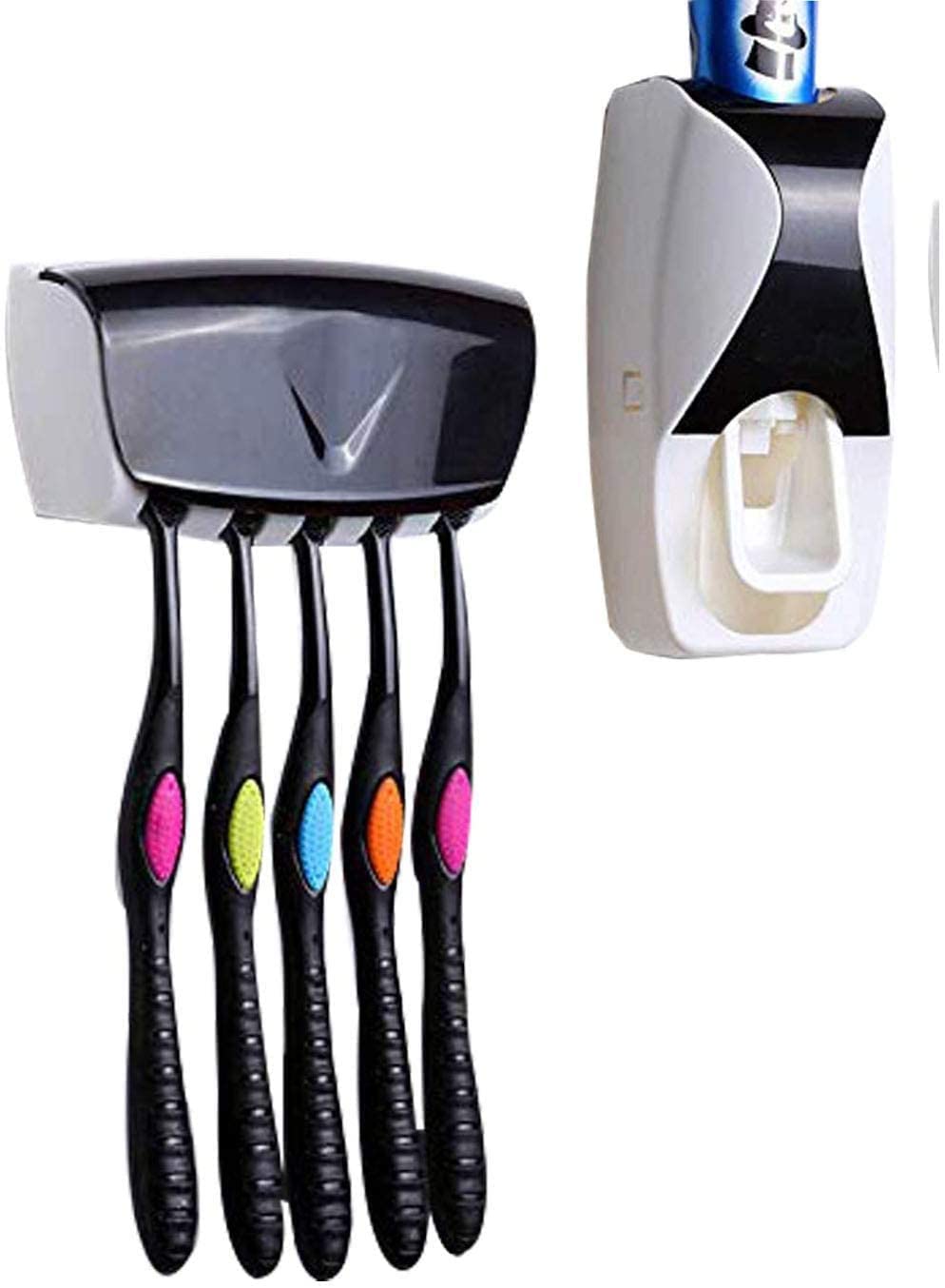 Entraxa Automatic Toothpaste Dispenser, Press to Paste Toothpaste Squeezer and 5 Toothbrush Holders Bathroom Organizer | 6.5 x 4.41 x 2.6 in | Multi (B09PCZCY4C) Amazon Price History, Amazon Price Tracker