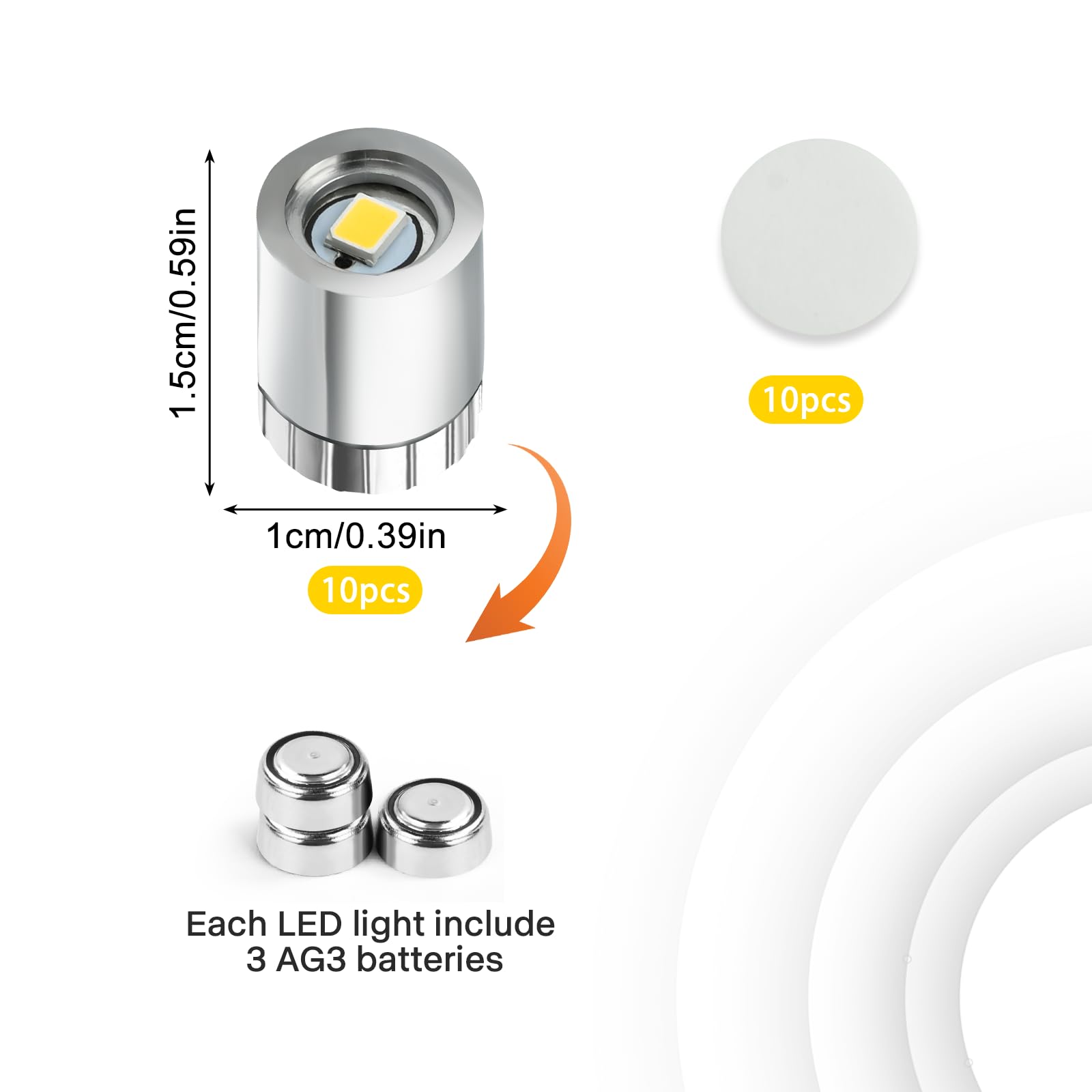 10 pcs Mini Luce LED, Luce LED Piccola Con Batteria, Micro Luci LED, Piccola Lampada Giocattolo, Adatta per Decorare Le Case Delle Bambole, Modello Fai Da Te (Luce Bianca)