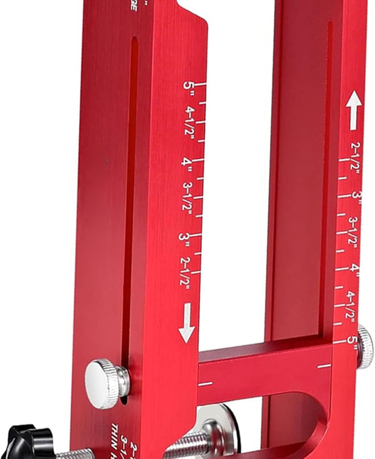 GOTOTOP Aluminum Alloy Door Hinge Jig and Router Template Kit, Adjustable for 2.5in-5in Hinges, Includes Self Centering Drill Bit and Mortise Cutter