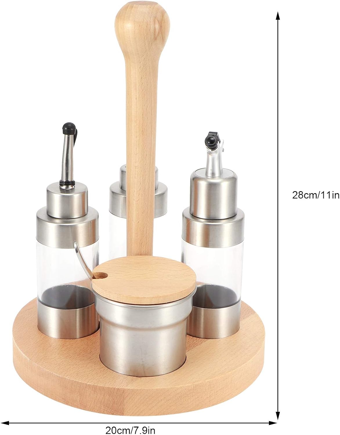 Seasoning Containers, Spice Box, Cruet Condiment Spice Pepper Jar Box, Seasoning Storage Container Pot Rack Set, Spice Containers Kitchen Cooking Tool(Round)