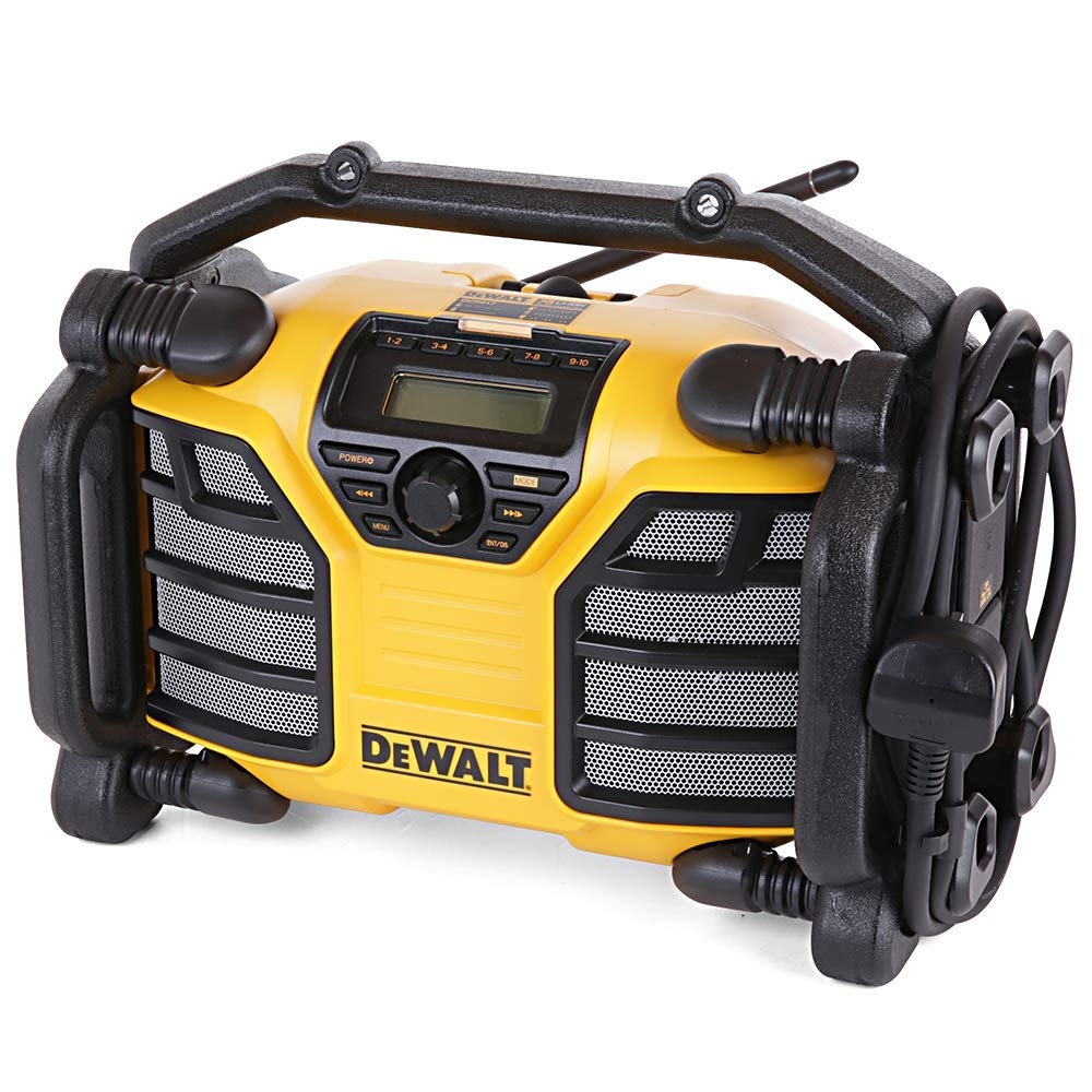 DeWalt DCR017-QW - Radio para obras, batería/cable, con función de carga, batería Li-Ion