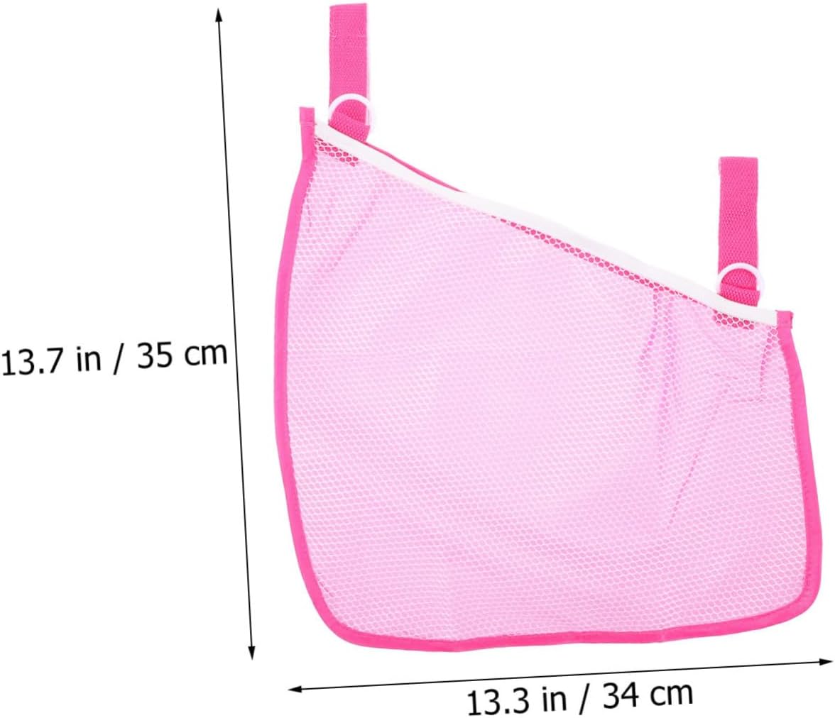 YARNOW 2pcs Ergonomic Stroller Organizer Bag Mesh Storage Pouch for Supplies Stroller Hooks Diaper Bags Portable Accessory