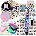 Fans Set - 1 Wristlet Lanyard Keychain, 8 Ins Cards, 7 Silicone Bracelet, 1 Phone Ring Stand, 1 Keychain, 40 Lomo Card, Set of 63 Piece Laptop Stickers, 2 Button Pin, 1 Tattoo Sticker