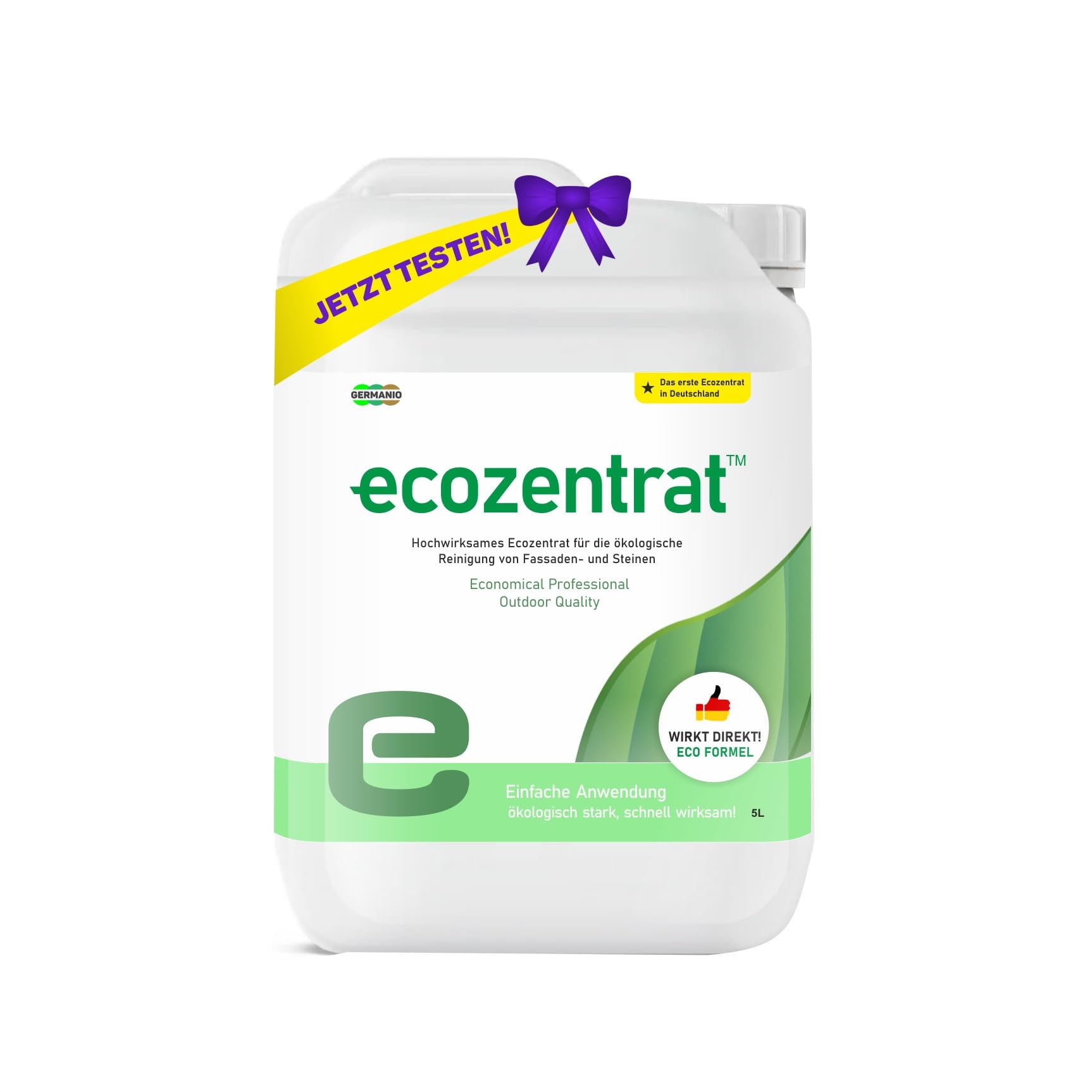 Extrem – Hochwirksamer Stein- & Fassadenreiniger Konzentrat, Eco-Formel, Profi-Qualität für Beton, Klinker & Naturstein, Hohe Ergiebigkeit (50-100ml/qm), 5L