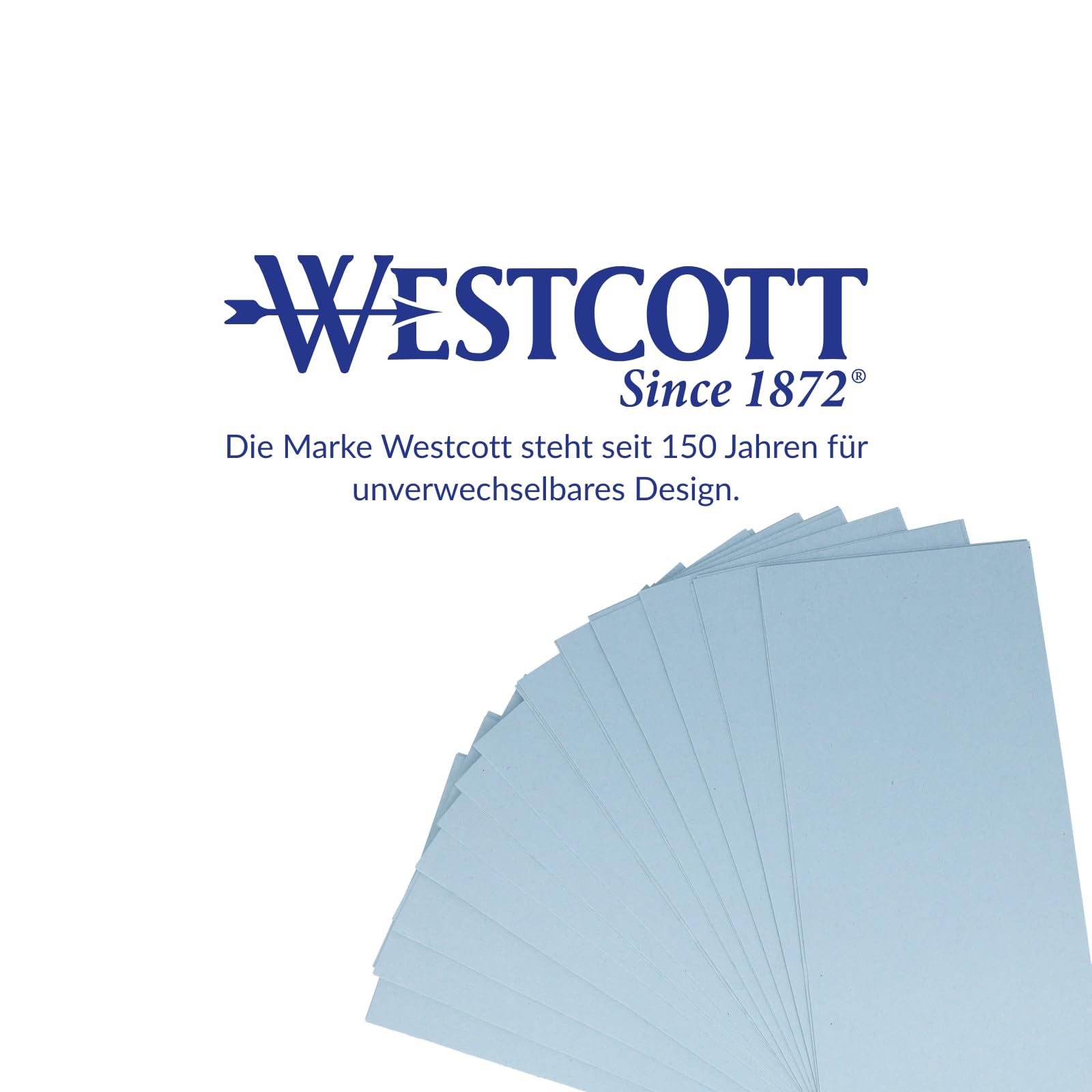 Westcott Trennstreifen 100 Stück Pastellblau (30er-Pack) | Robuste Heftstreifen 190g/m² für A4 Ordner | Trennblätter 10,5 x 24 cm | Register 2-fach-Lochung für DIN-A4 Dokumente | E-733319 00