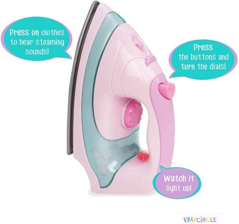Battat – Play Circle – House Cleaning Set for Kids – Toy Iron – Foldable Ironing Board – Pretend Play – 3+ Years