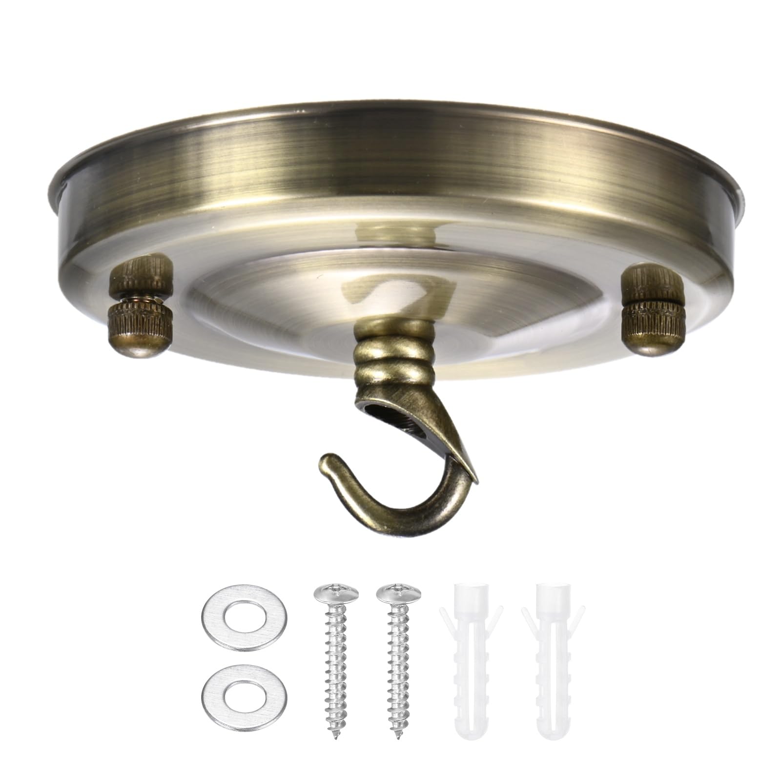 M METERXITY 1-Pack Light Canopy Kit, 4.3" Replacement Cover Plate for Chandelier Fixture/Pendant Light/ Swag Light, Ceiling Hooks Cover Plate [Bronze Tone]