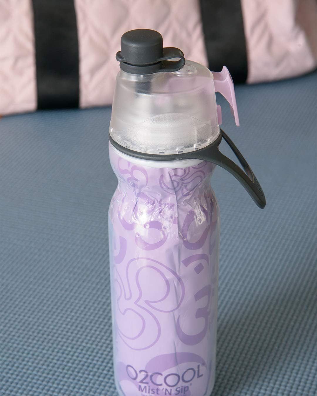 O2COOL Mist 'N Sip Misting Water Bottle 2-in-1 Mist And Sip Function With No Leak Pull Top Spout Reusable Sports Water Bottle - 20 oz (Yoga Lilac) - Image 8