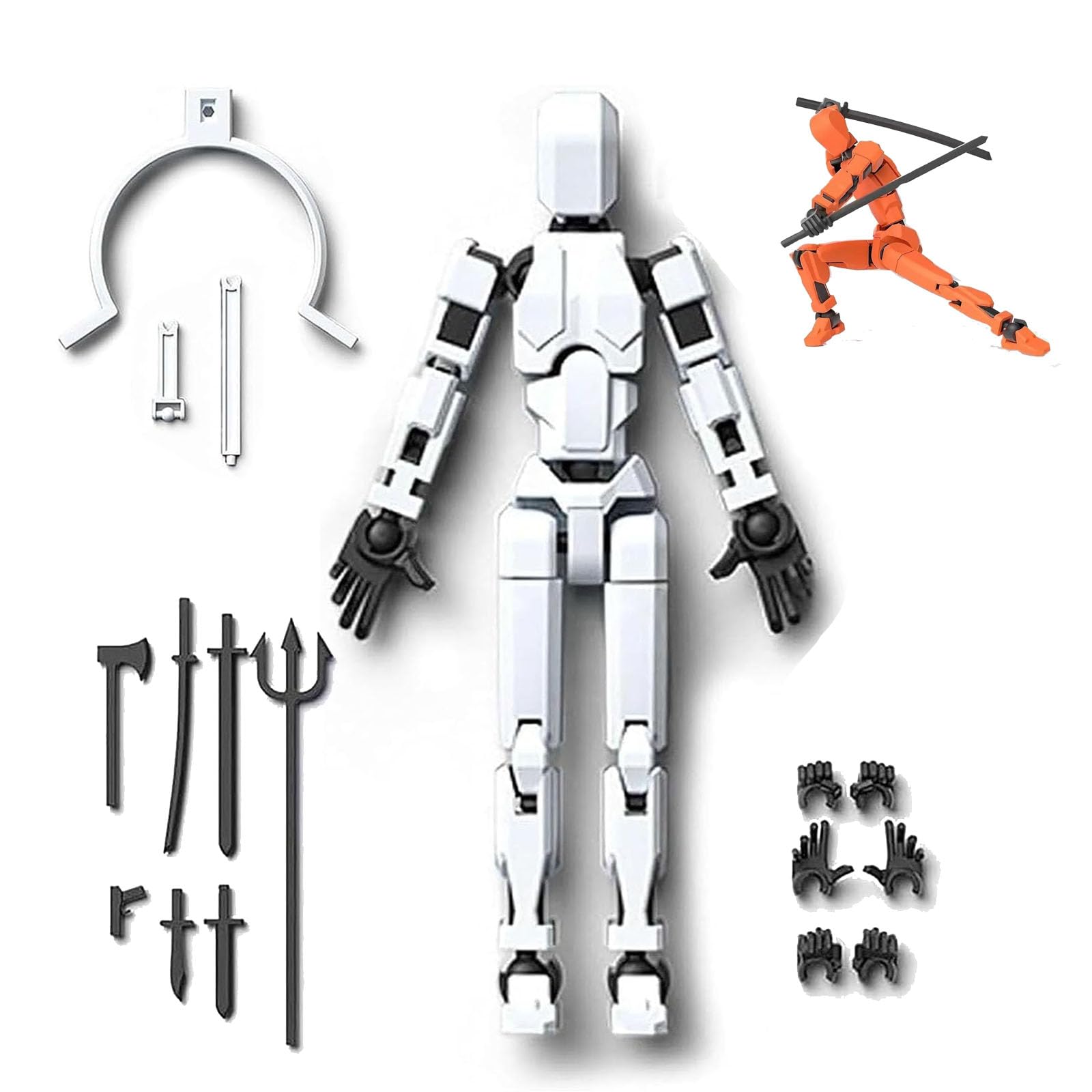 T13 Action Figure Set,Dummy13 Magnetic Action Figure Set,Dummy 13 Action Figure with Hoodie,3d Printed Action Figure,Multi-Jointed Action Figures,T13 Action Figure 3d Printed Multi-Jointed Movable (B)
