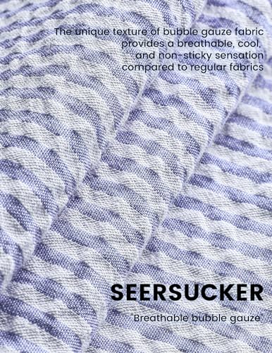 Image of VATPAVE Mens Striped Summer Shirt Casual Button Down Short Sleeve Beach Shirts Cotton Shirts for Men