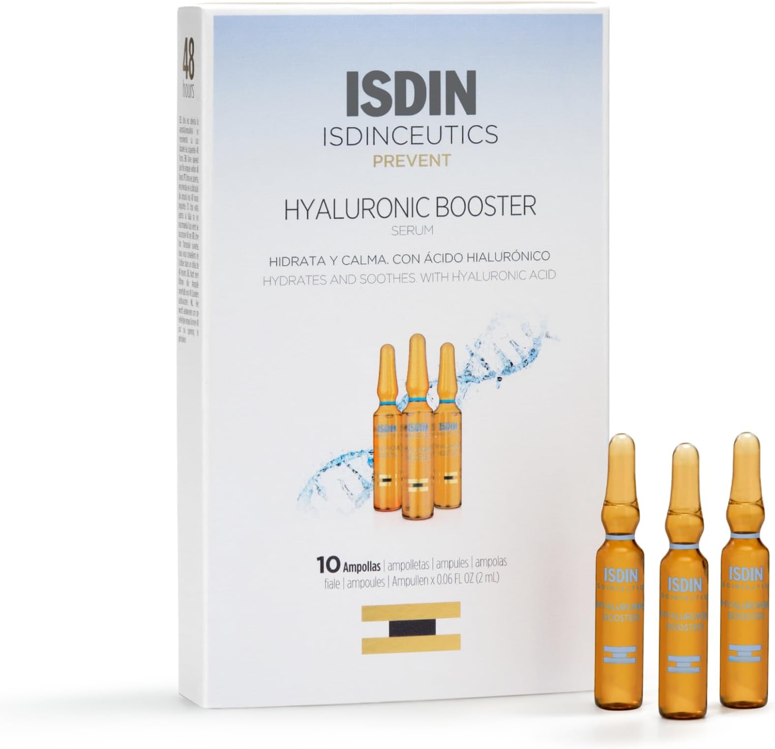 ISDIN Isdinceutics Hyaluronic Booster Hydrating Serum and Intensive Care 10 Ampoules