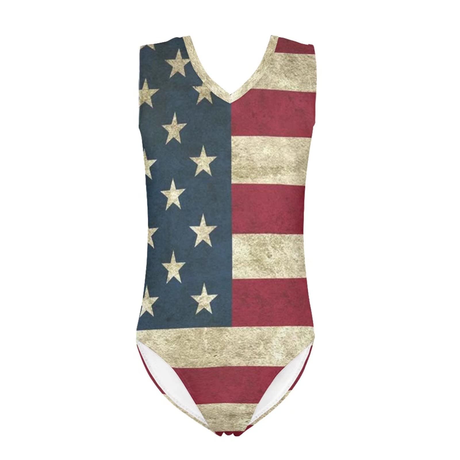 POLEROGirls Swimwear One Piece Swimsuit Soft Scoop Neck Bathing Suits Gymnastics Dogs Flowers