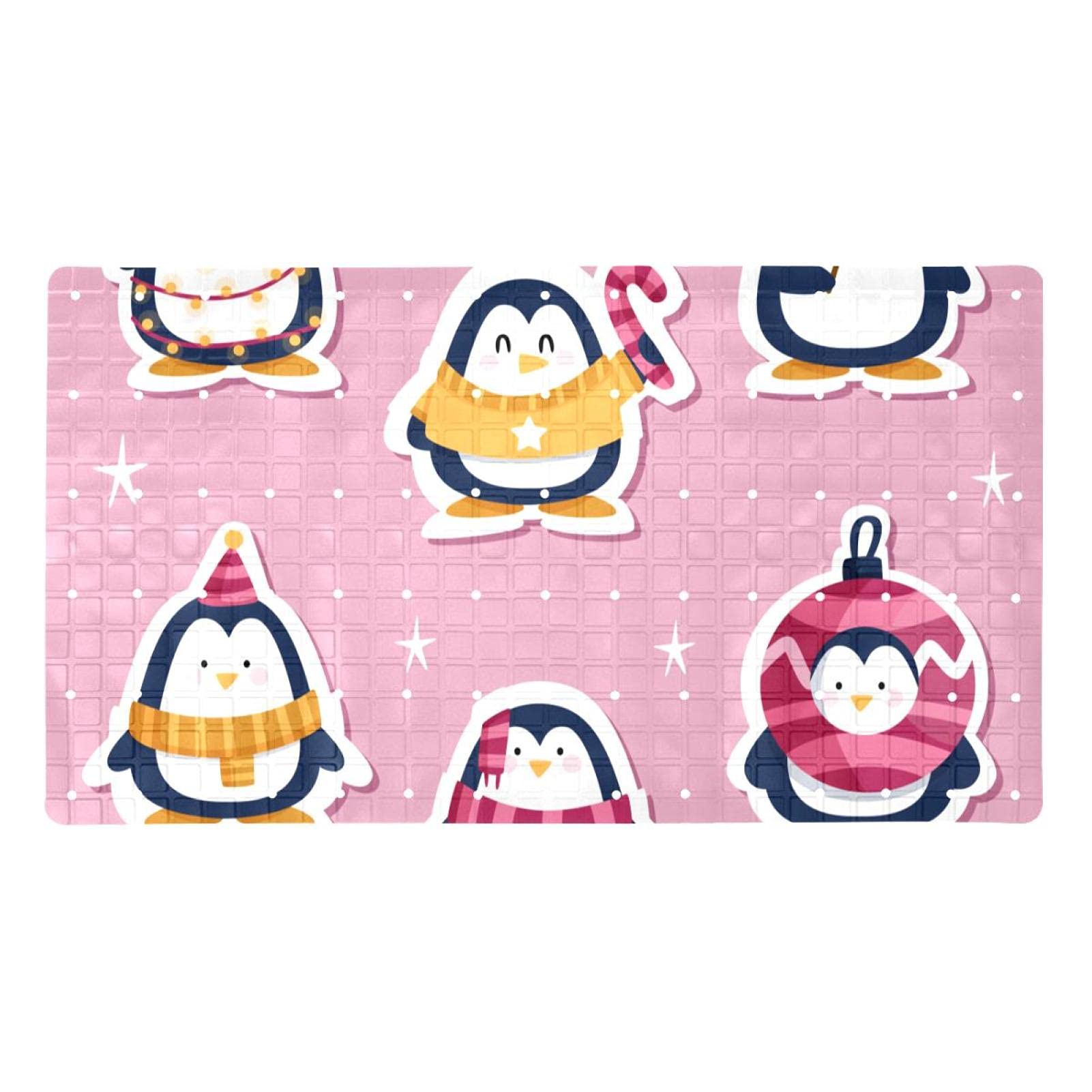 Autocollants pingouins antidérapants pour douche et baignoire d'enfants joyeux