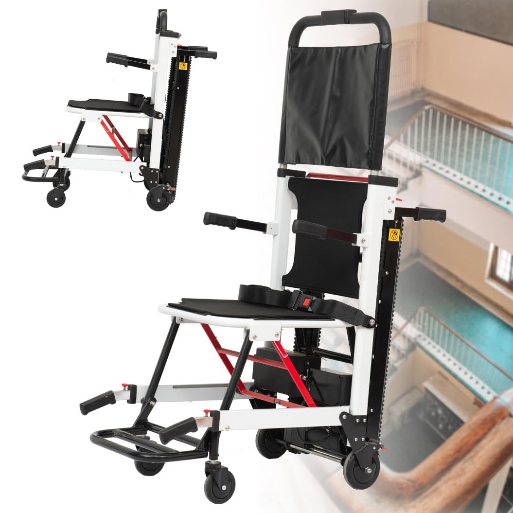 Salvaescaleras Para Personas Mayores,Elevadores De Escaleras Eléctricos,Sube-Escaleras Eléctrico Sobre Orugas,Equipo Médico De Asistencia A La Movilidad,Carga 165 Kg/364 Lbs A