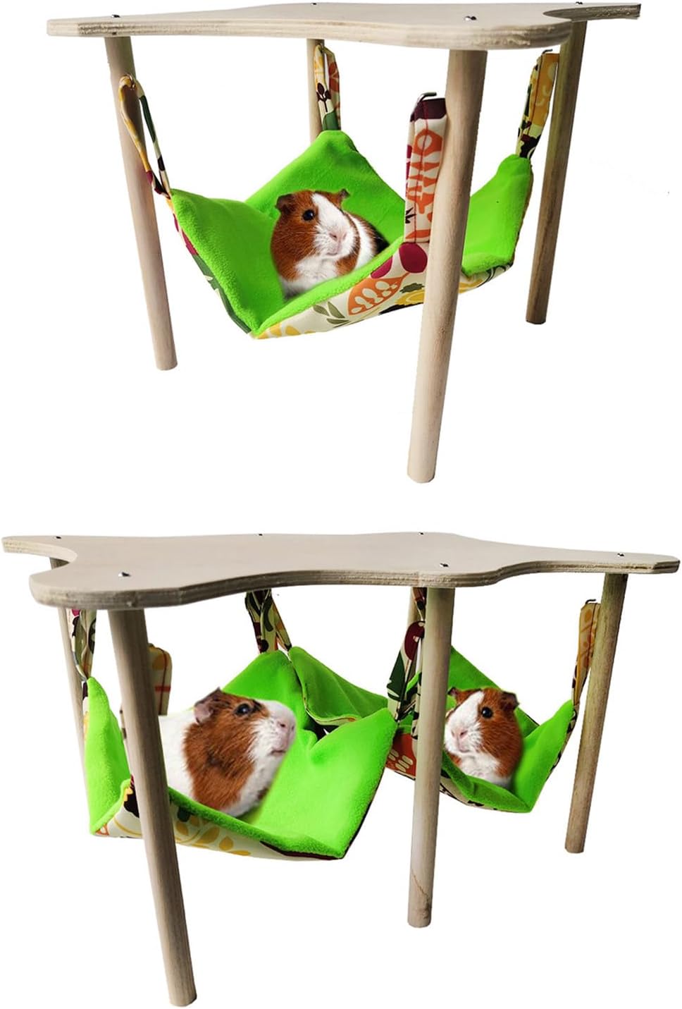 Hamsters Swing Hammock with Wood Platform Colorful Small Pet Hanging Bed Hamsters Hammock Hanging Nest for Parrot Bird Swing
