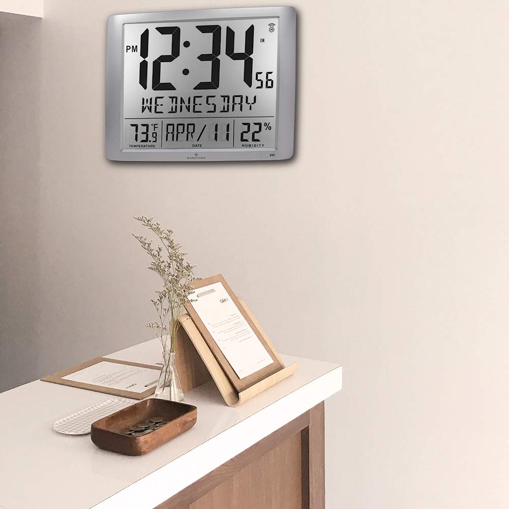 Buy MARATHON Super Jumbo Atomic Wall Clock with Full Date Display and 7