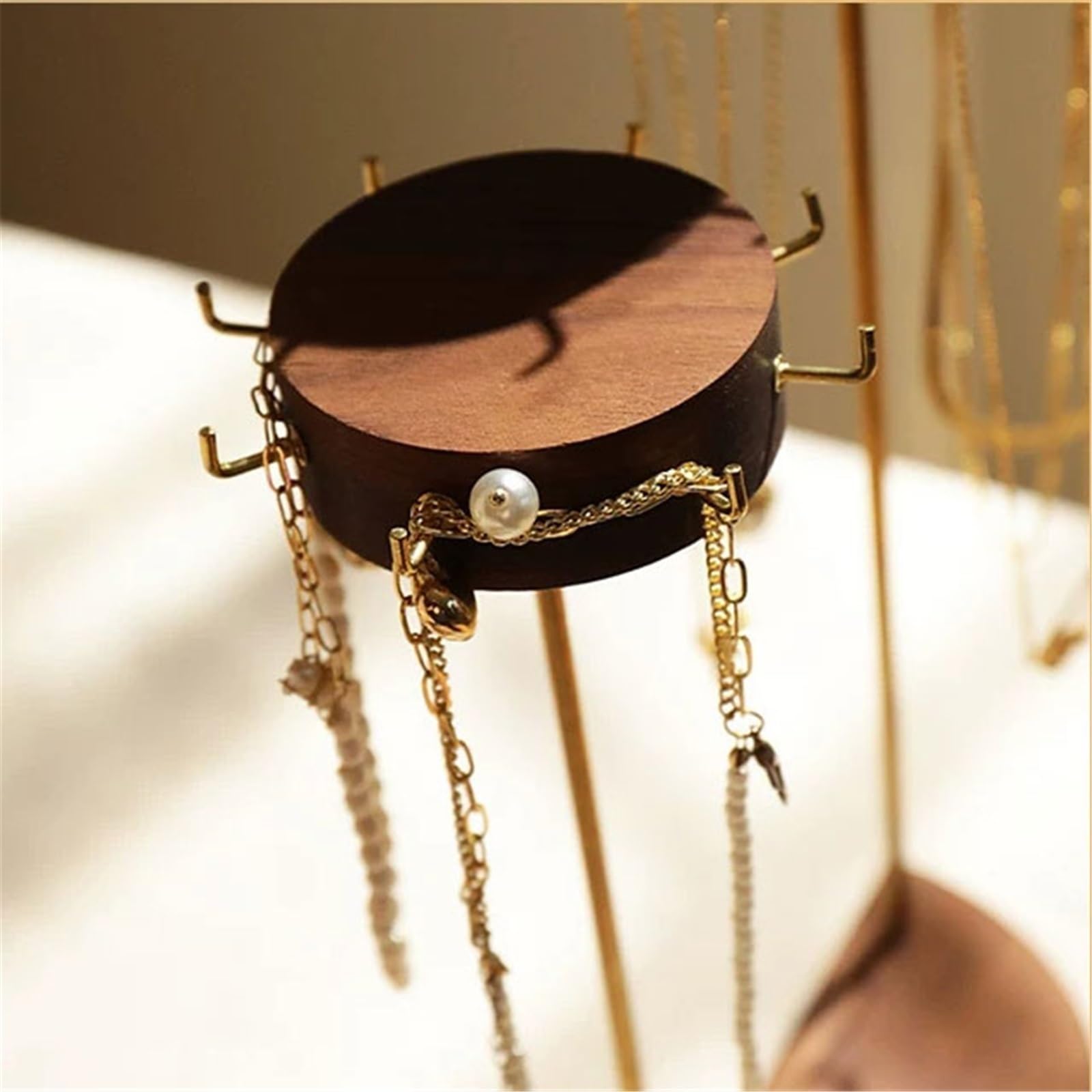 Stand di gioielli 3-Tier Staggered Wooden Metal Bracelet Display Stand
