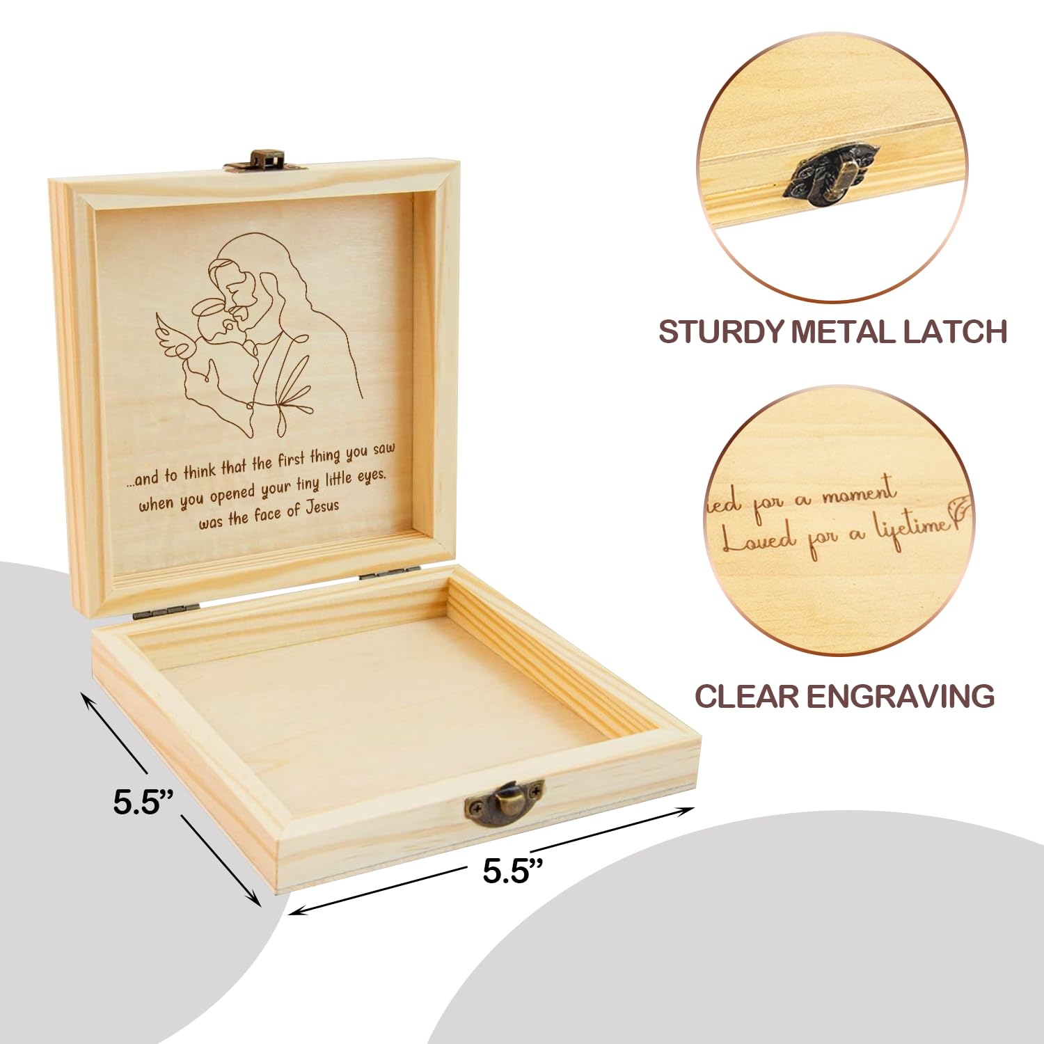 Amazon.com: BeeGreeny Miscarriage Memory Box, Baby in Jesus' Arms