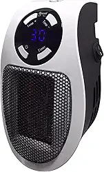 Aquecedor elétrico de ambiente com temporizador de display LED, aquecedor de ambiente de tomada de parede, proteção segura contra superaquecimento, aquecedor de ambiente pessoal silencioso, aquec