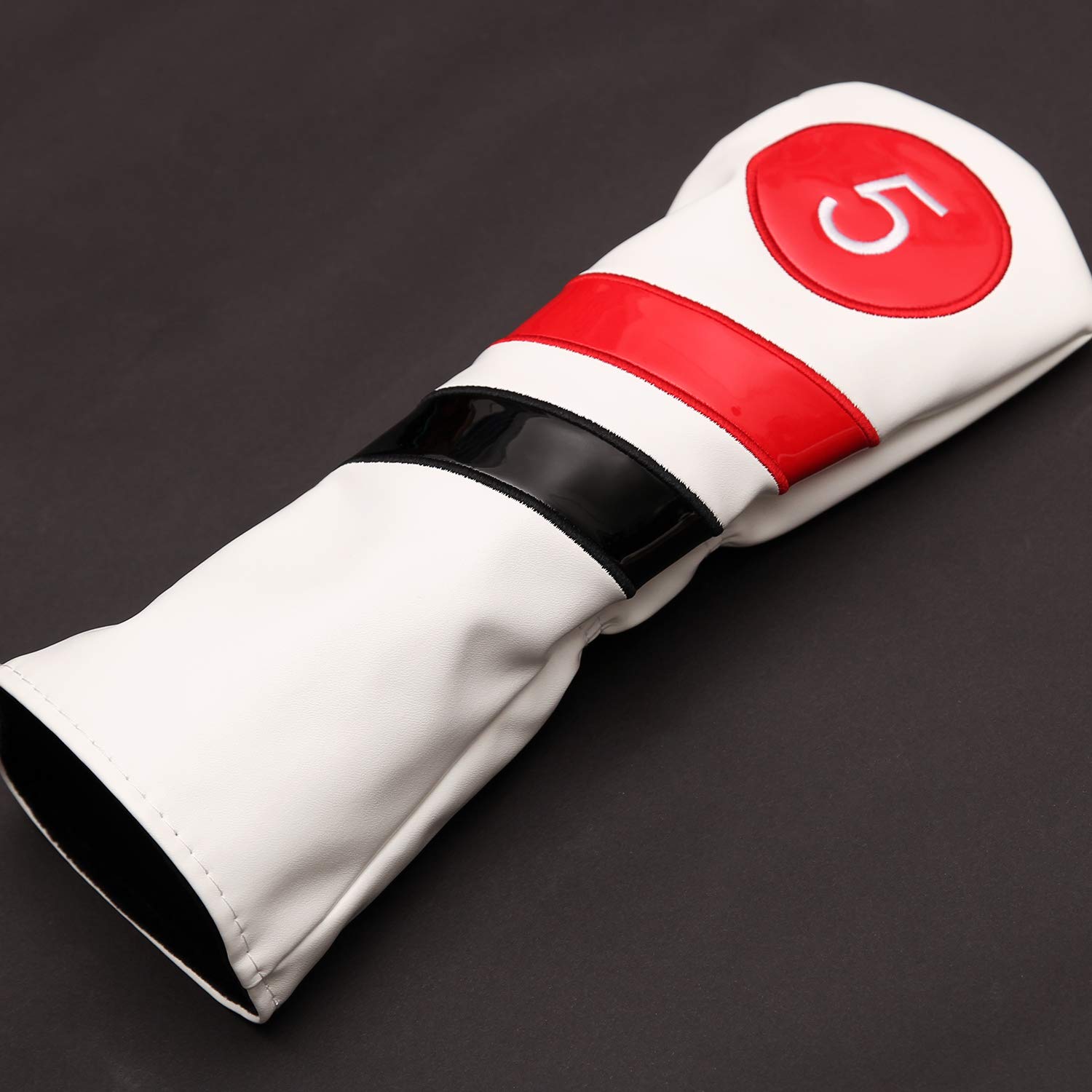 Fundas de piel sintética para cabeza de golf híbrida #5 (blanco)