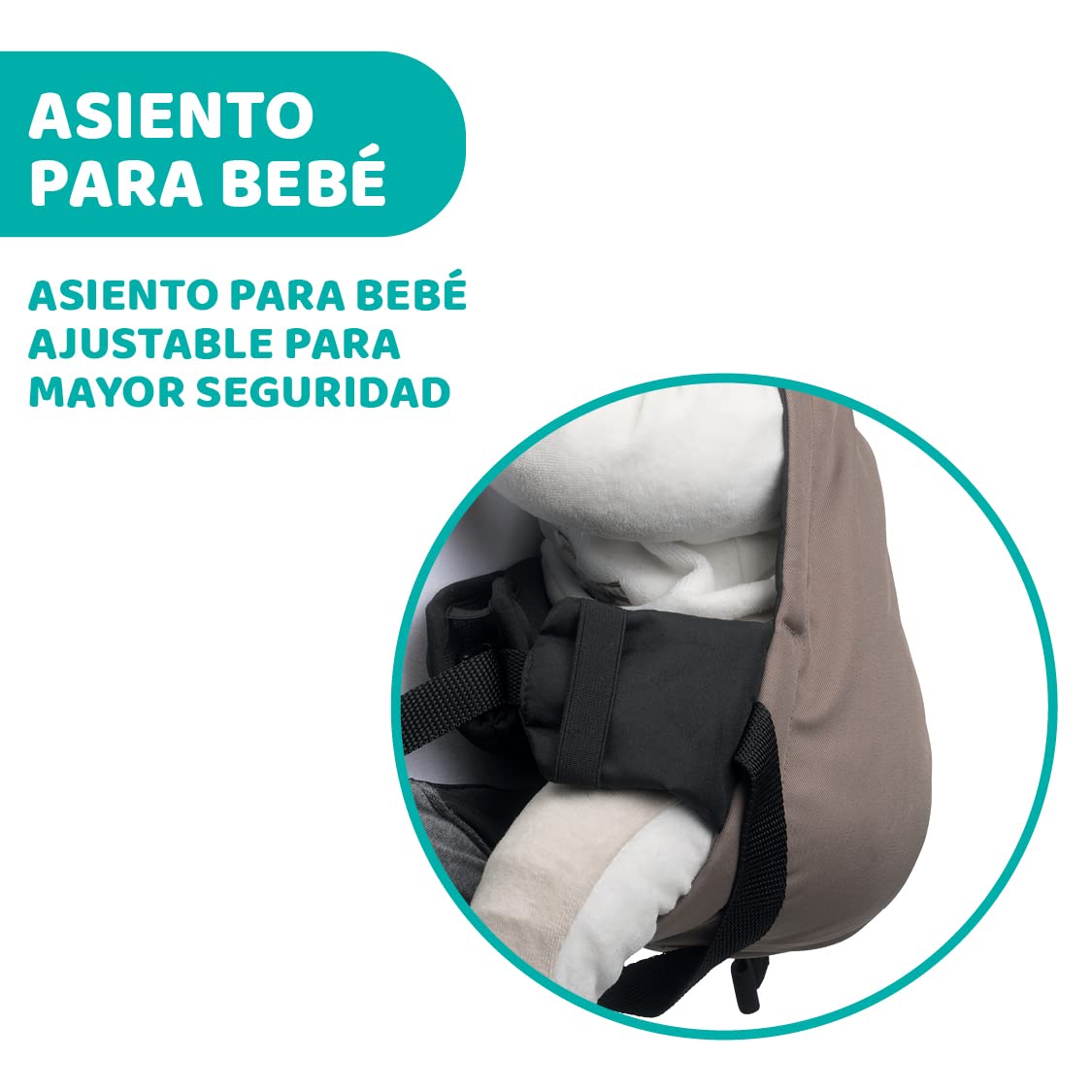 Chicco Skin Fit, Mochila Porta Bebé Ergonómica, Mochila Porteo Infantes de 0 Meses a 9 kg, Ajustable, Marsupio Infantes, Seguro para la Cadera del Bebé, Tirantes Cruzados y Acolchados, Capota, Beige