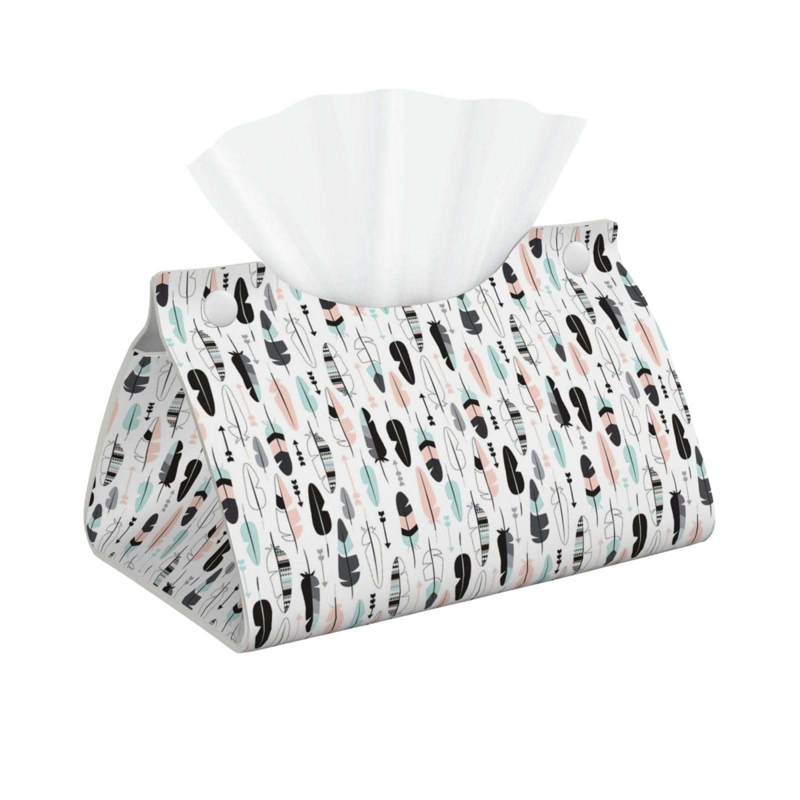 Feather. Print Long Tissue Box Cover Tissue Dispenser Box For Living Room, Office, Car, Bathroom