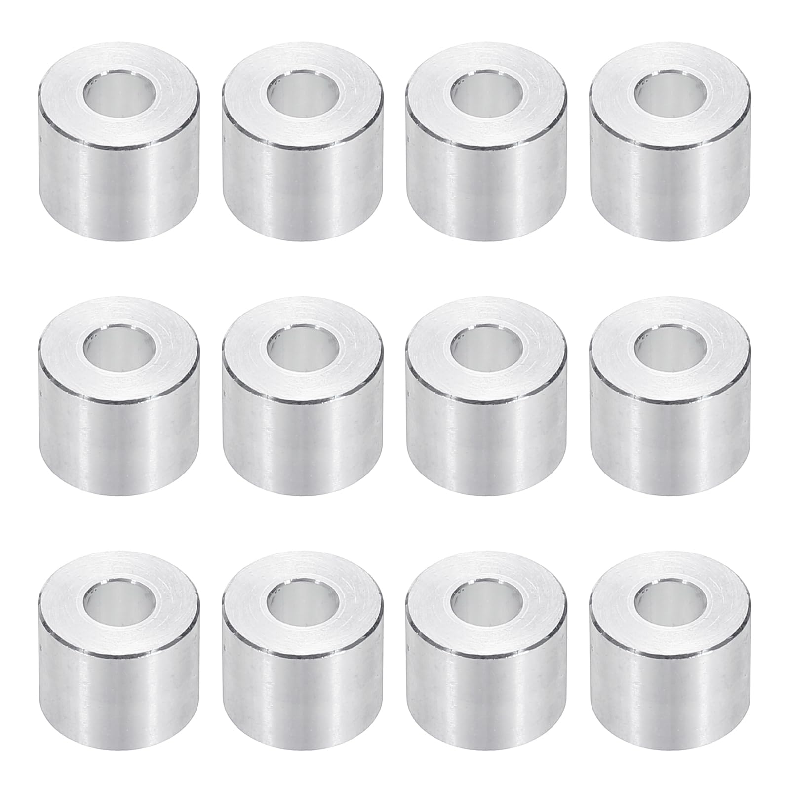PATIKIL M6 Aluminum Spacers, 12pcs 1/4" x 5/8" Round Metal Spacers for 1/4 or M6 Screw Bolts