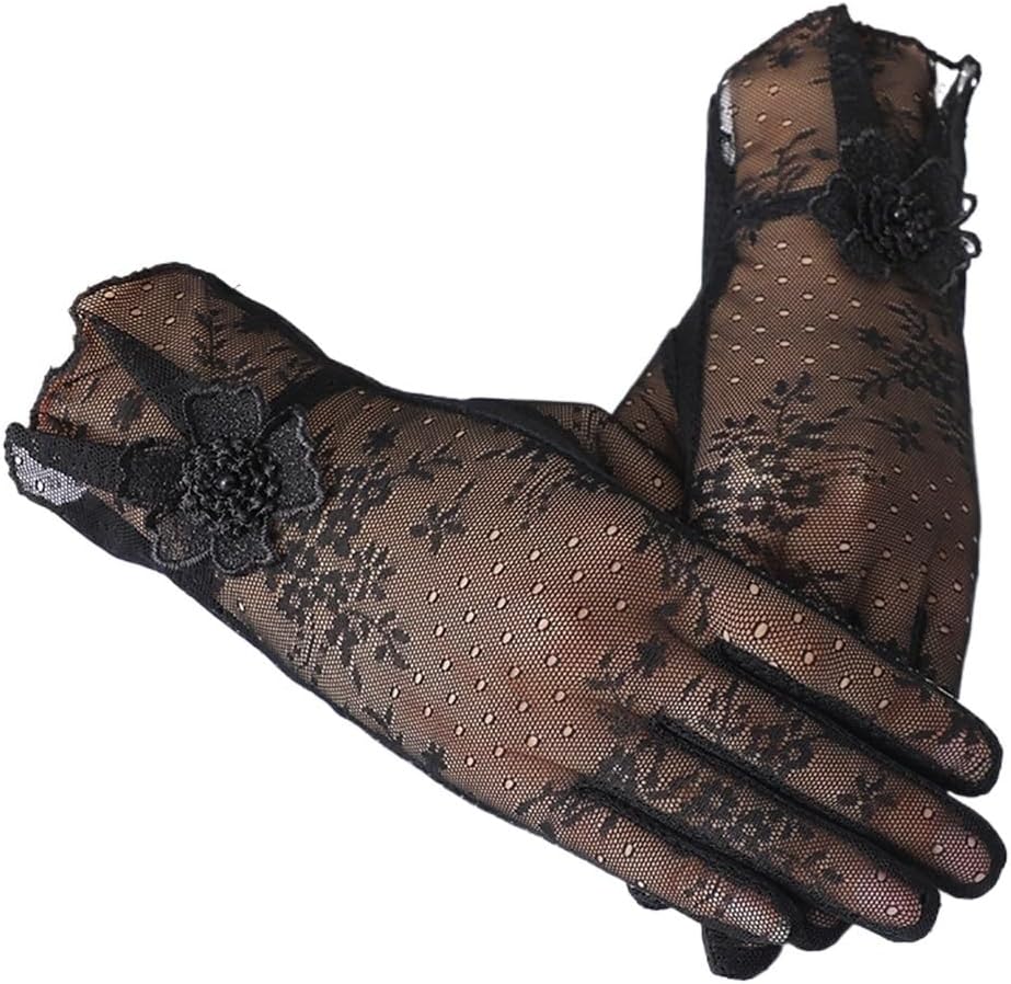 Gloves Women's Thin Ice Silk Breathable Touch Screen Riding A Tram Driving Lace