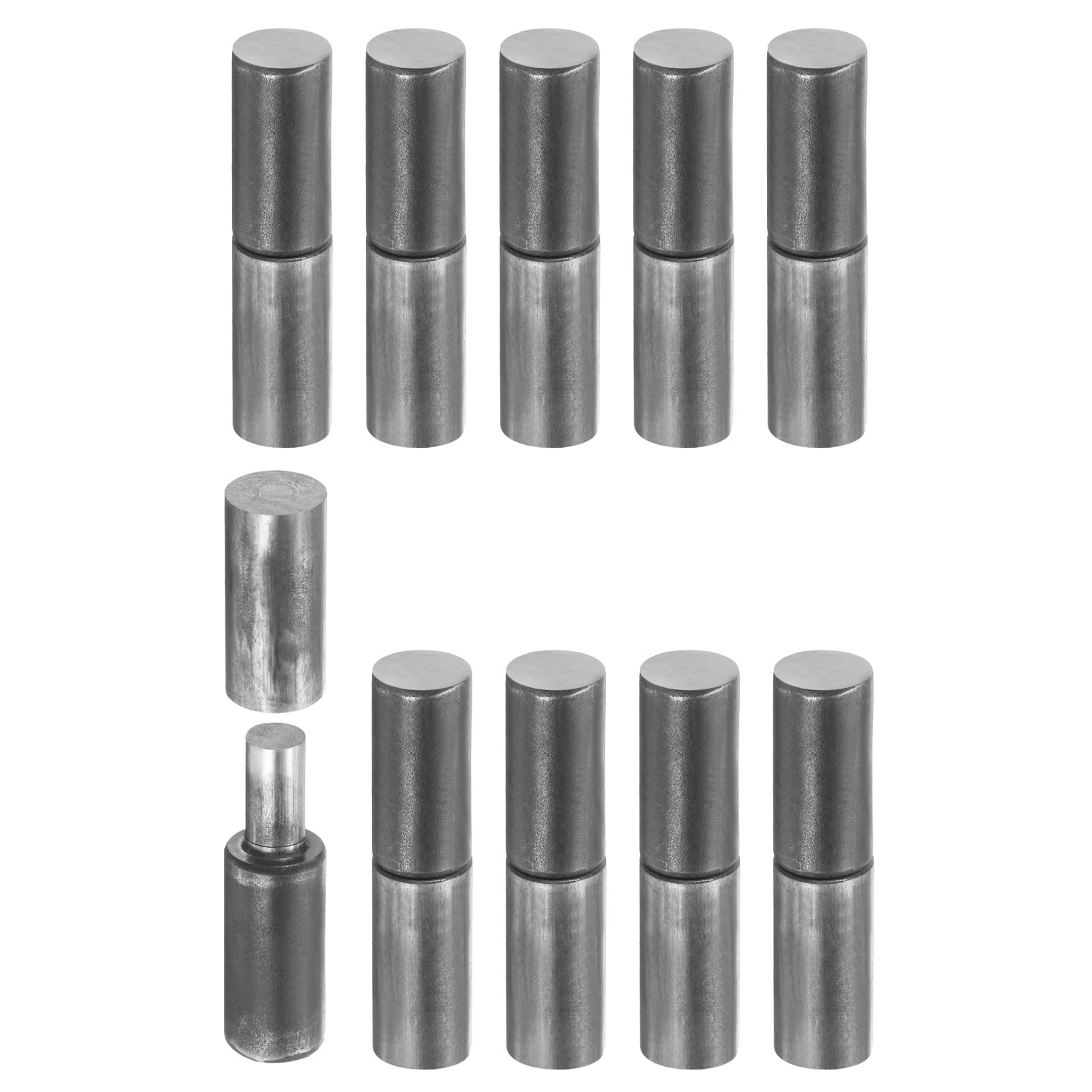 sourcing map 10Pcs Weldable Barrel Hinges, 2-3/8" x 9/16" Carbon Steel Heavy Duty Detachable Weld on Door Hinges for Metal Gate Swing Door Trailer Ramp