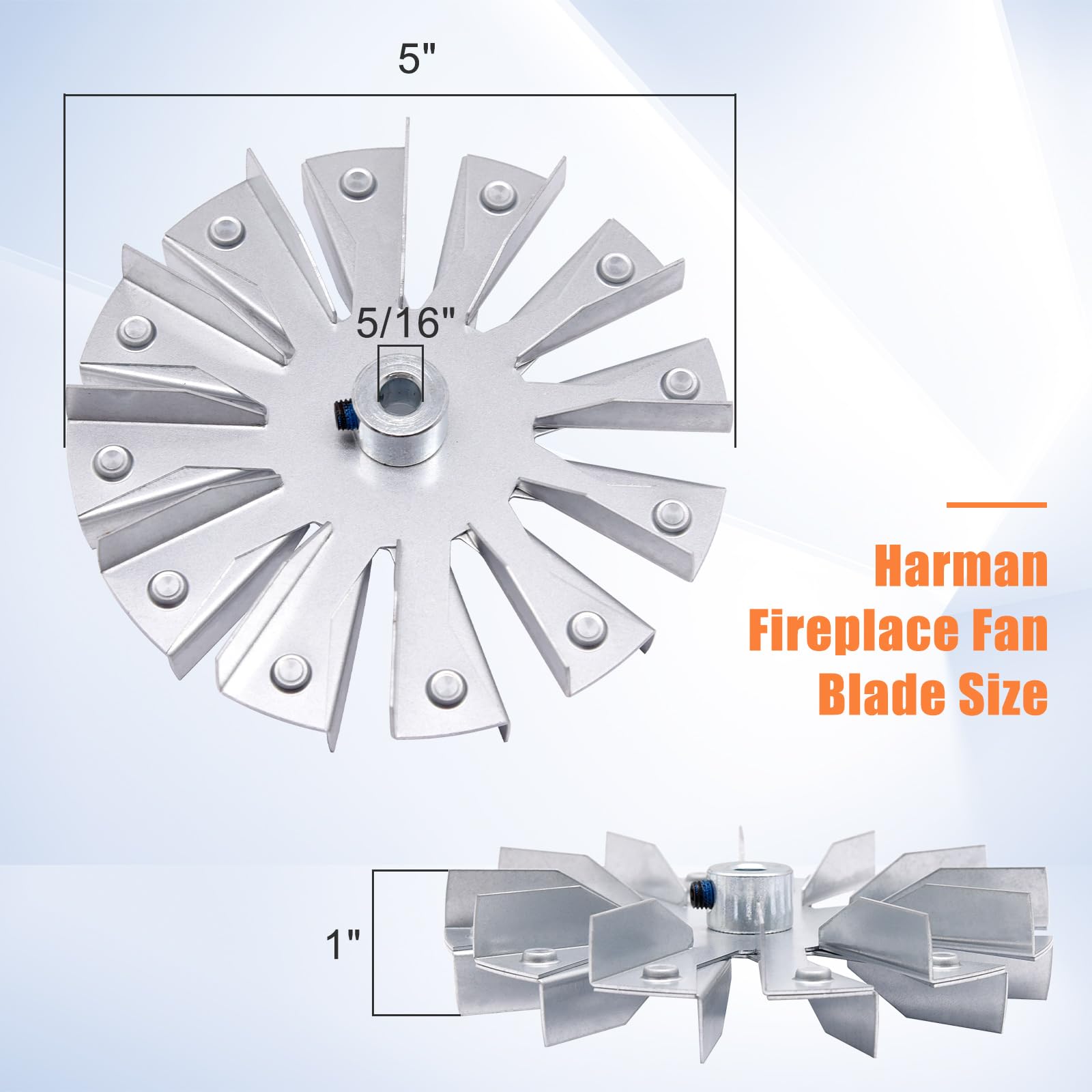 3-21-08639 Motor de ventilador de combustión para estufa de pellets Harman P68, P43, P61, P61A, Accentra 52i, Advance, P38, con hoja de ventilador de paleta doble de 5 pulgadas