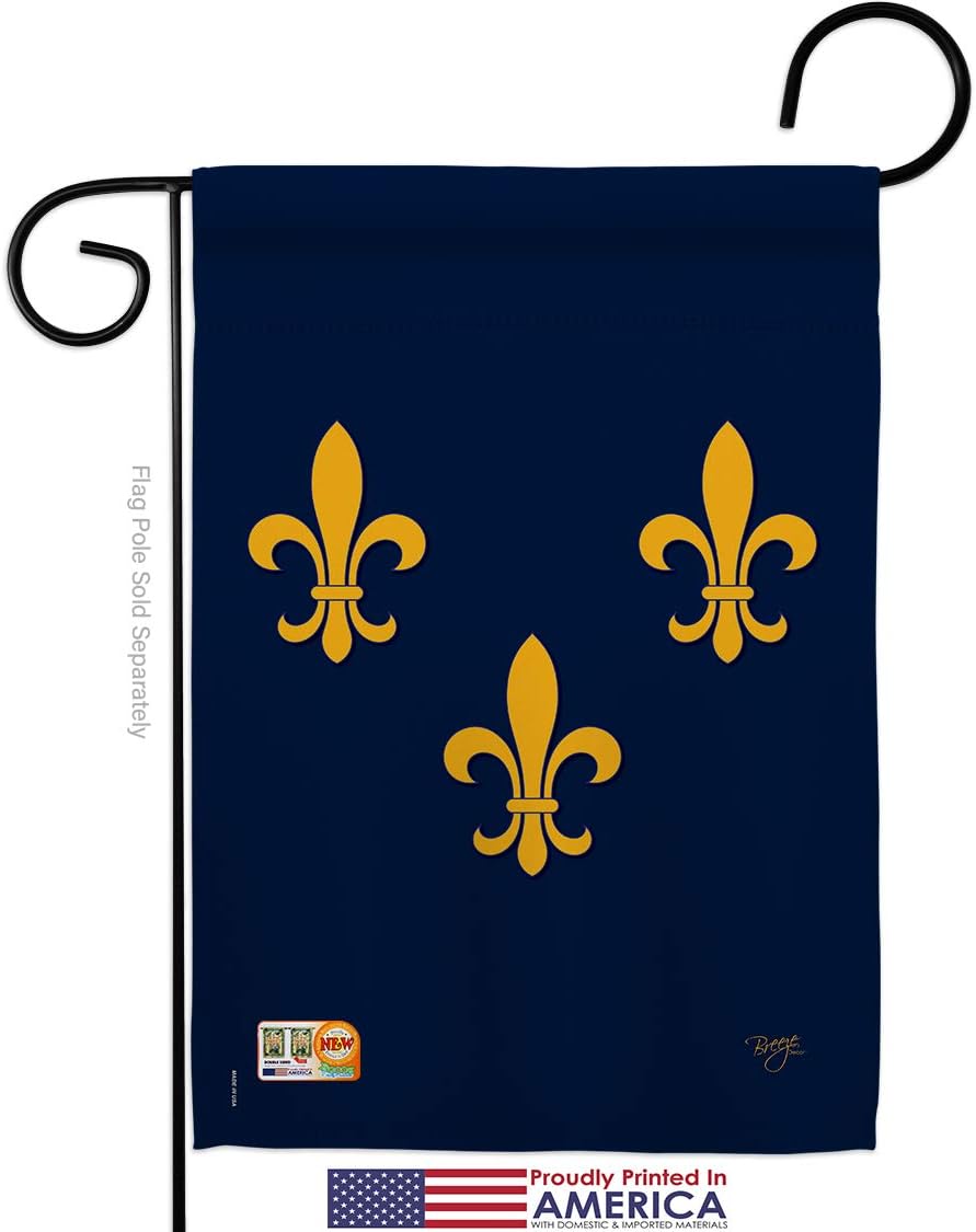 Midwest French American Garden House Flags Set Country Living Fleur De Lys Vintage Flower Lily Lis Party Mardi Small Decorative Gift Yard Banner Made In USA 28 X 40