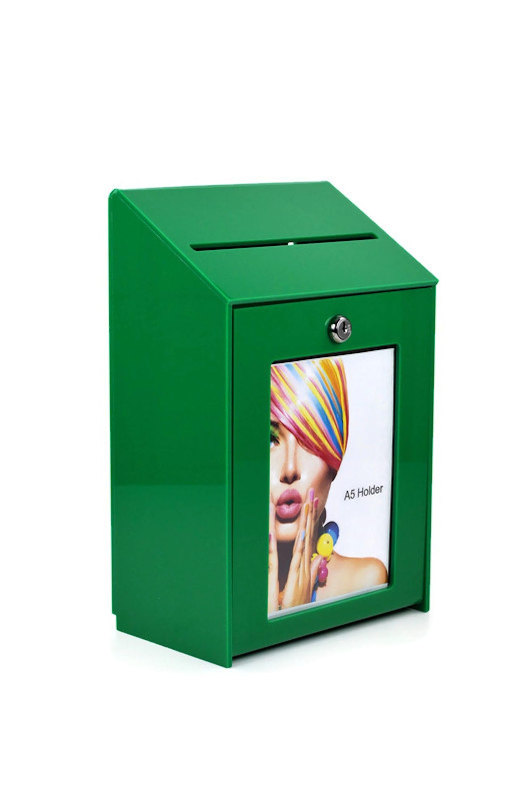 Pos Display Shop Green Lockable Dark Acrylic Suggestion Ballot Comments Feedback Collection Box - Pds9463