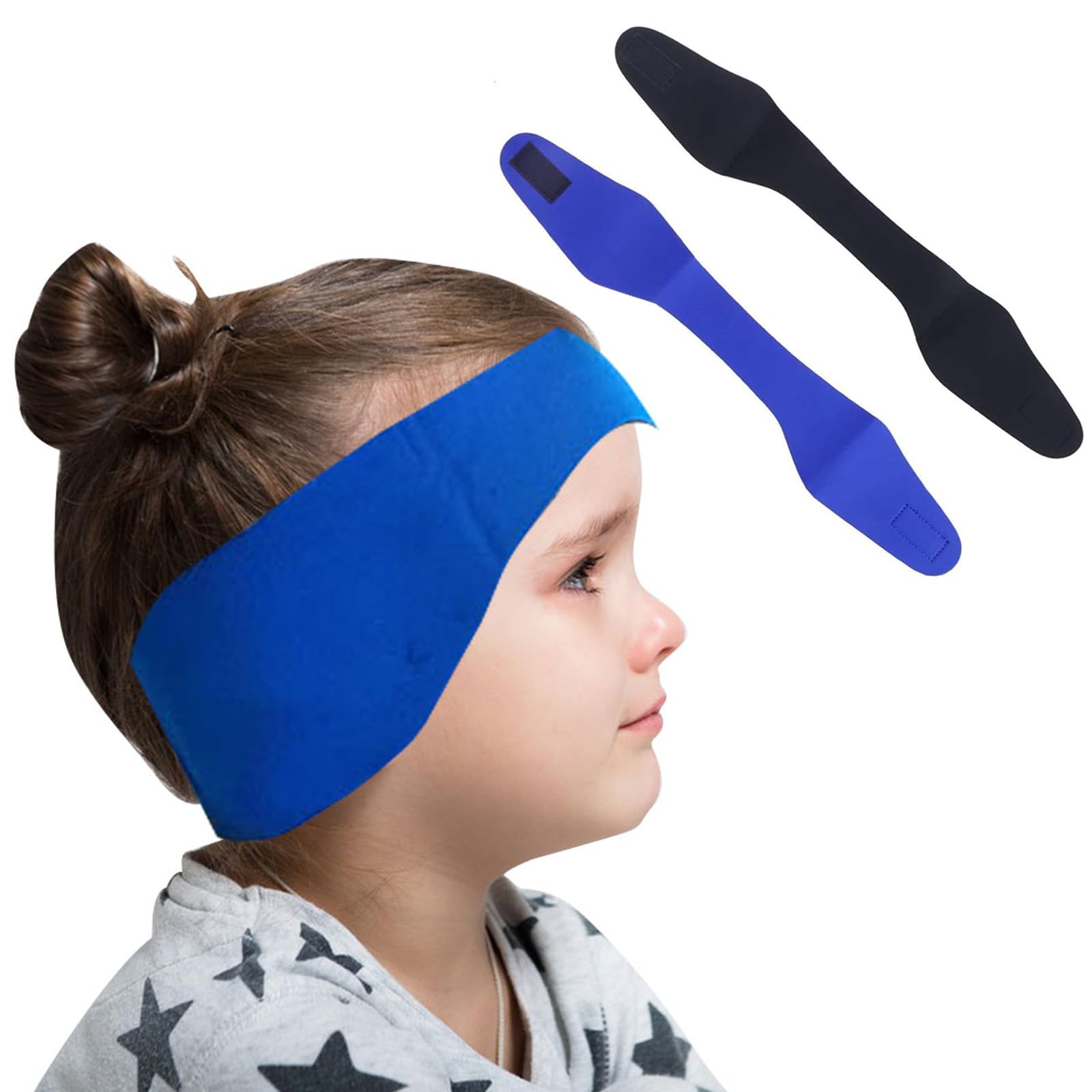 Elastica Fascia da Nuoto, 2 Pezzi Fascia di Protezione per Orecchi da Nuoto, Protezione per Orecchie in Neoprene per Bambini e Ragazzi, Fascia Impermeabile per Nuotare