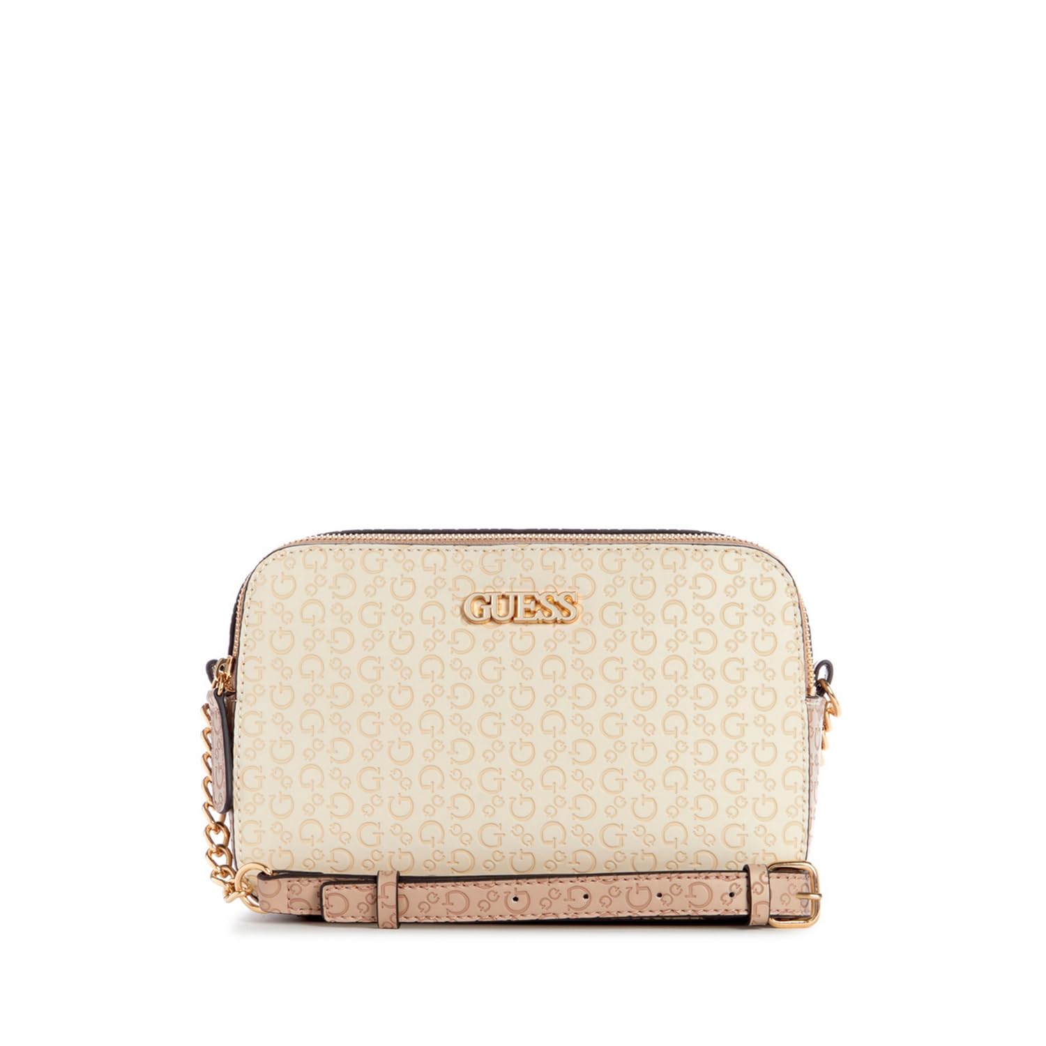 HAZZYS ★ Double zipper cubic decoration cross mini bag BGA3374 Two Compartment Zipper Crossbody w/ Studded Ascent